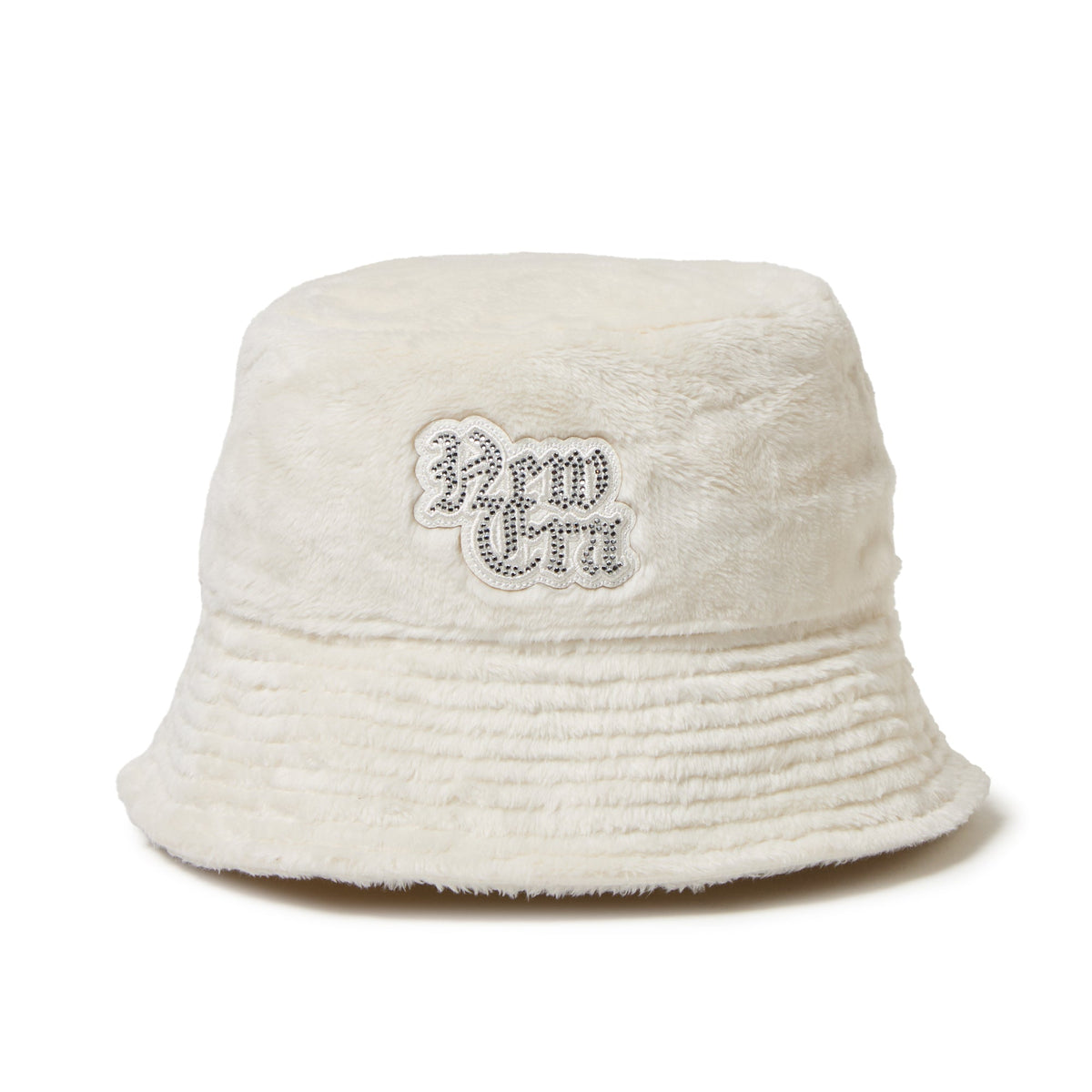 バケット01 セーラーブリム Micro Fur Rhinestone アイボリー