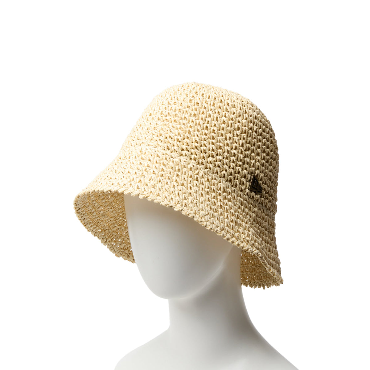 バケット01 セーラーブリム Paper Crochet Hat ライトベージュ