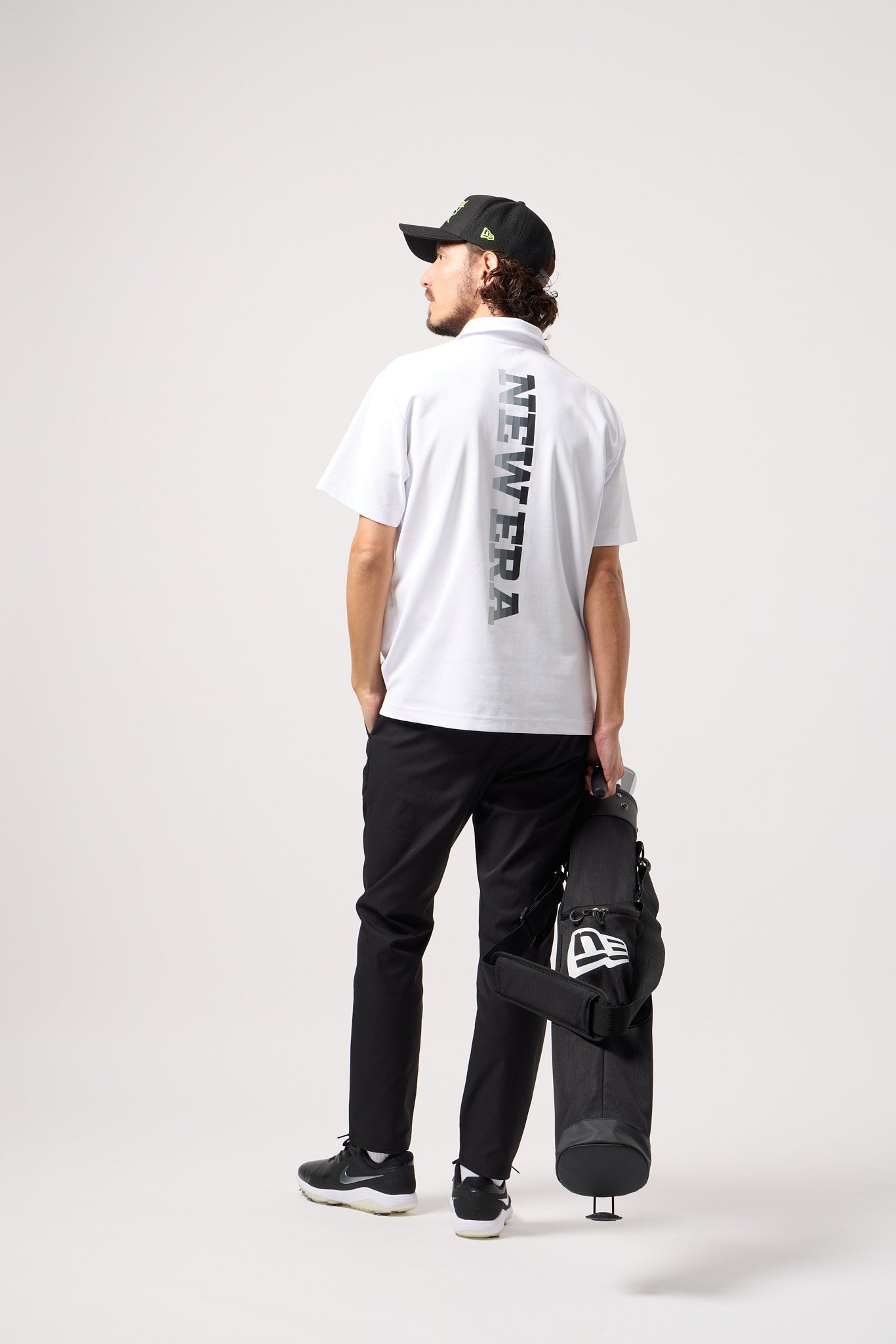 半袖 ポロシャツ 鹿の子 Vertical Logo ホワイト | ゴルフ