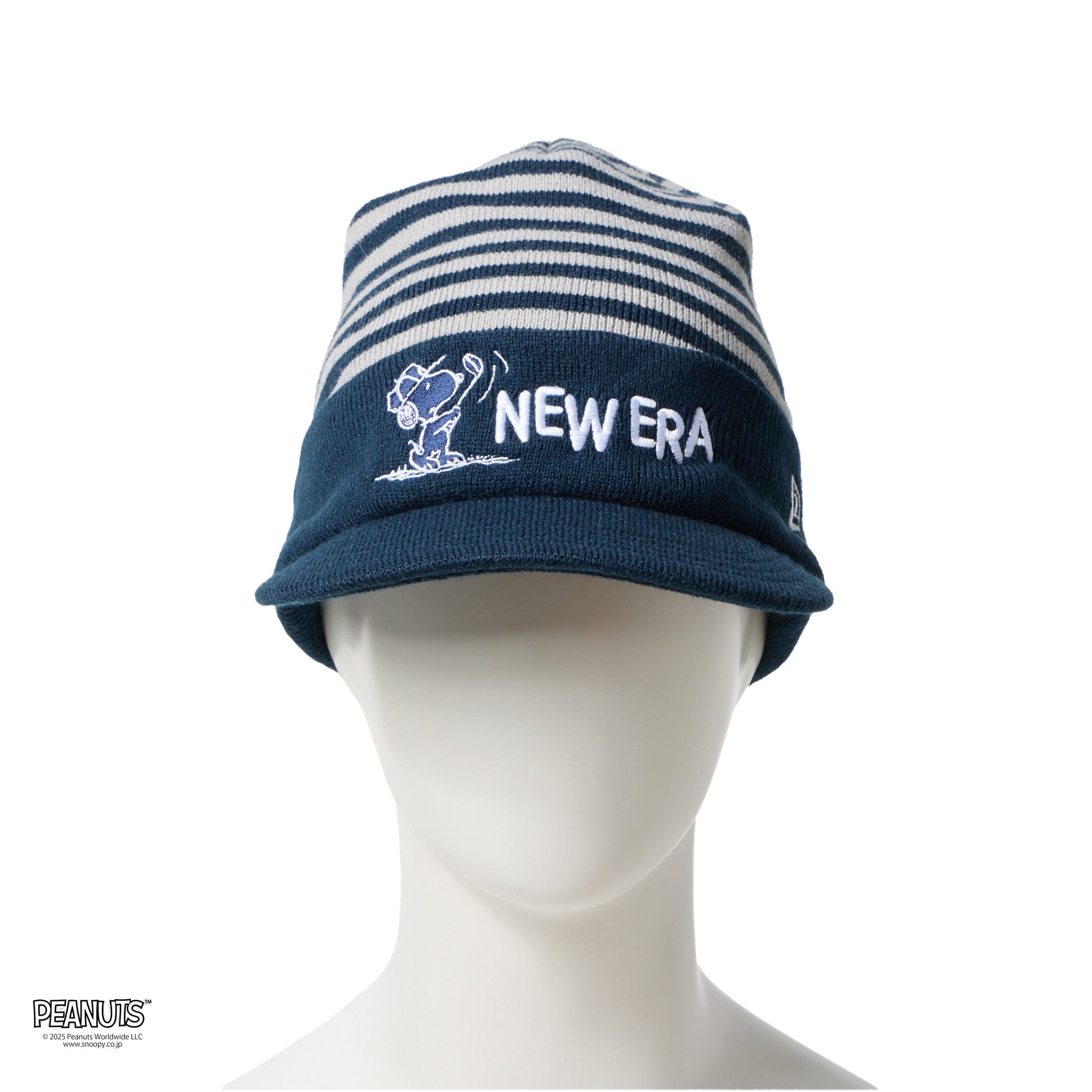 バイザーニット PEANUTS ピーナッツ SWING SNOOPY ネイビー/グレー