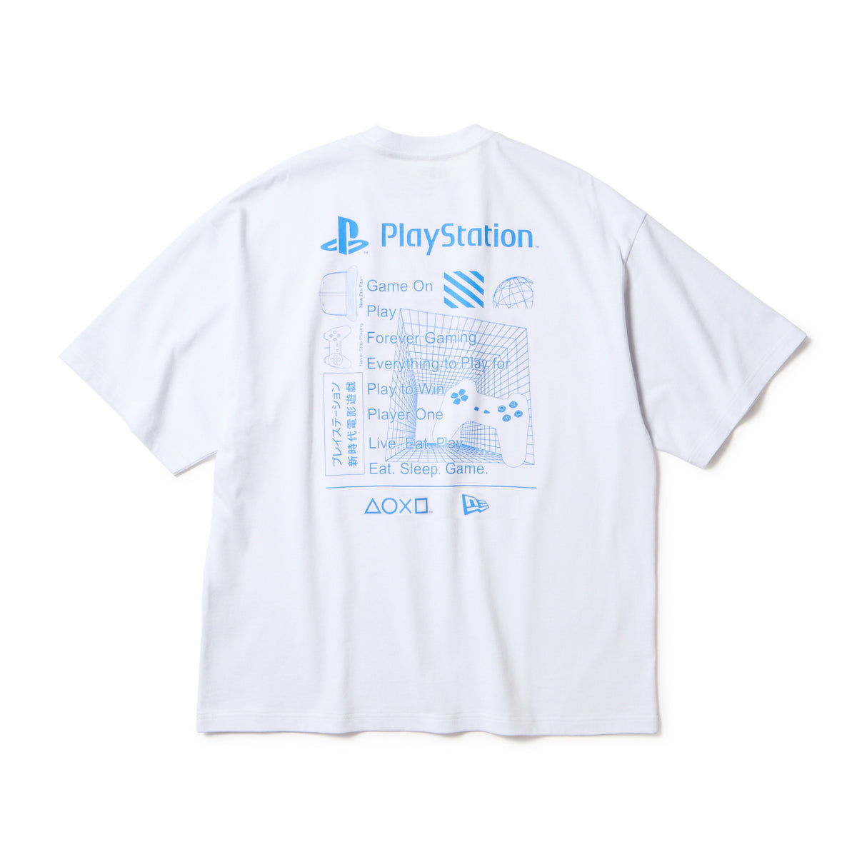 半袖 オーバーサイズド コットン Tシャツ PlayStation スローガン 