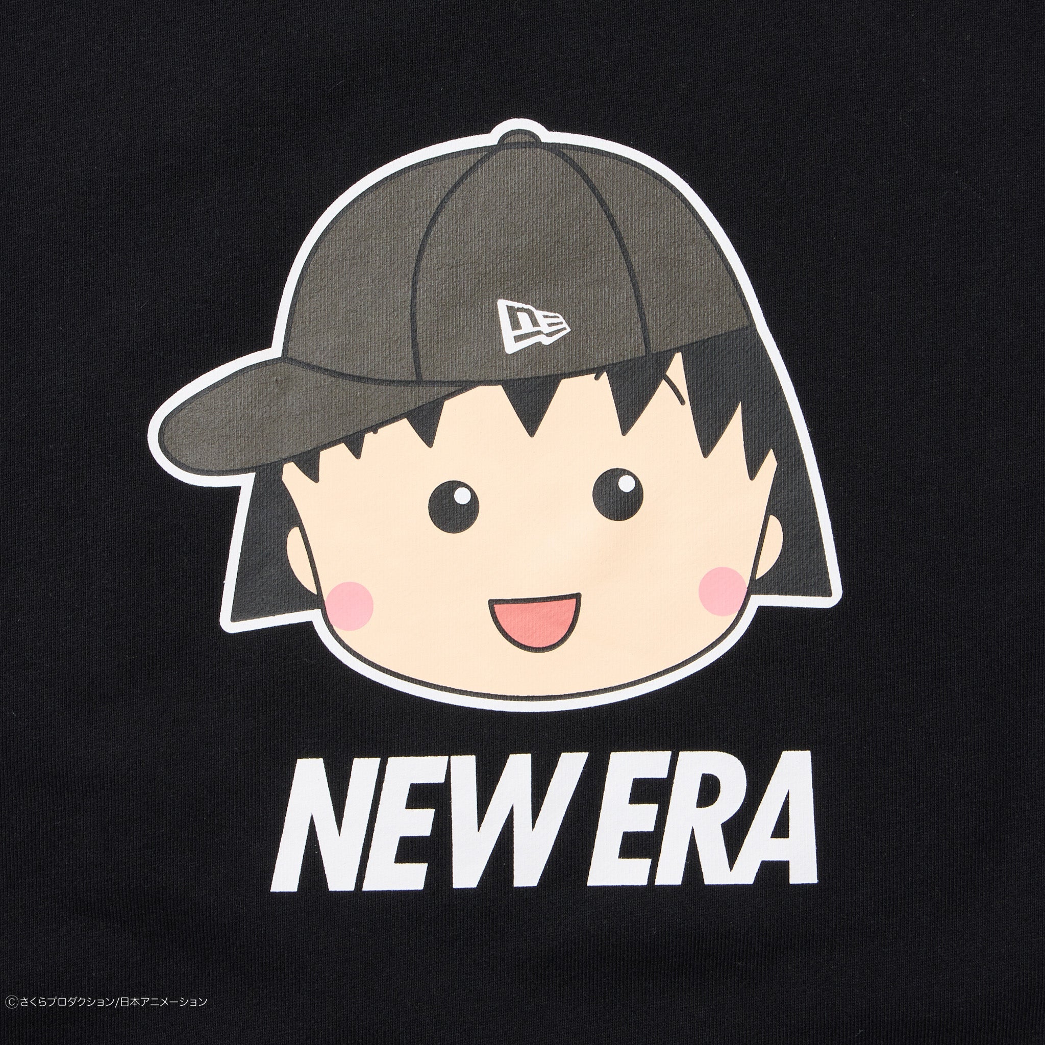 裏毛 スウェット クルーネック ちびまる子ちゃん まる子 ブラック