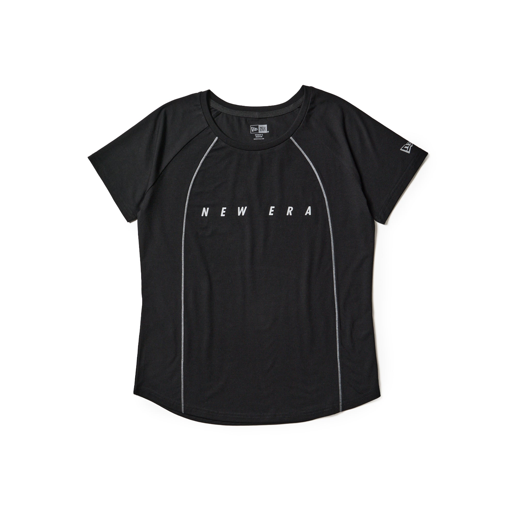 ウィメンズ 半袖 テック Tシャツ ミドルレングス ラグラン ブラック
