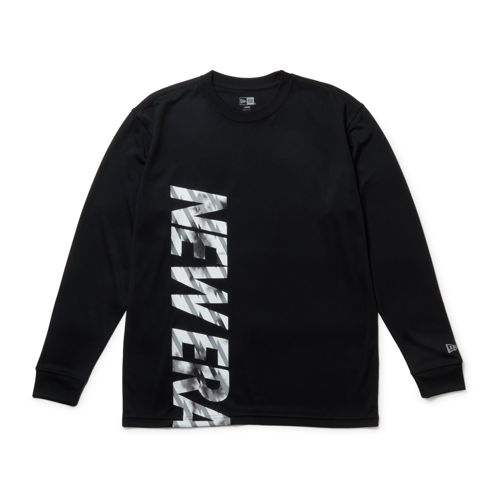 長袖 テック Tシャツ バーティカルロゴ ブラック｜パフォーマンス