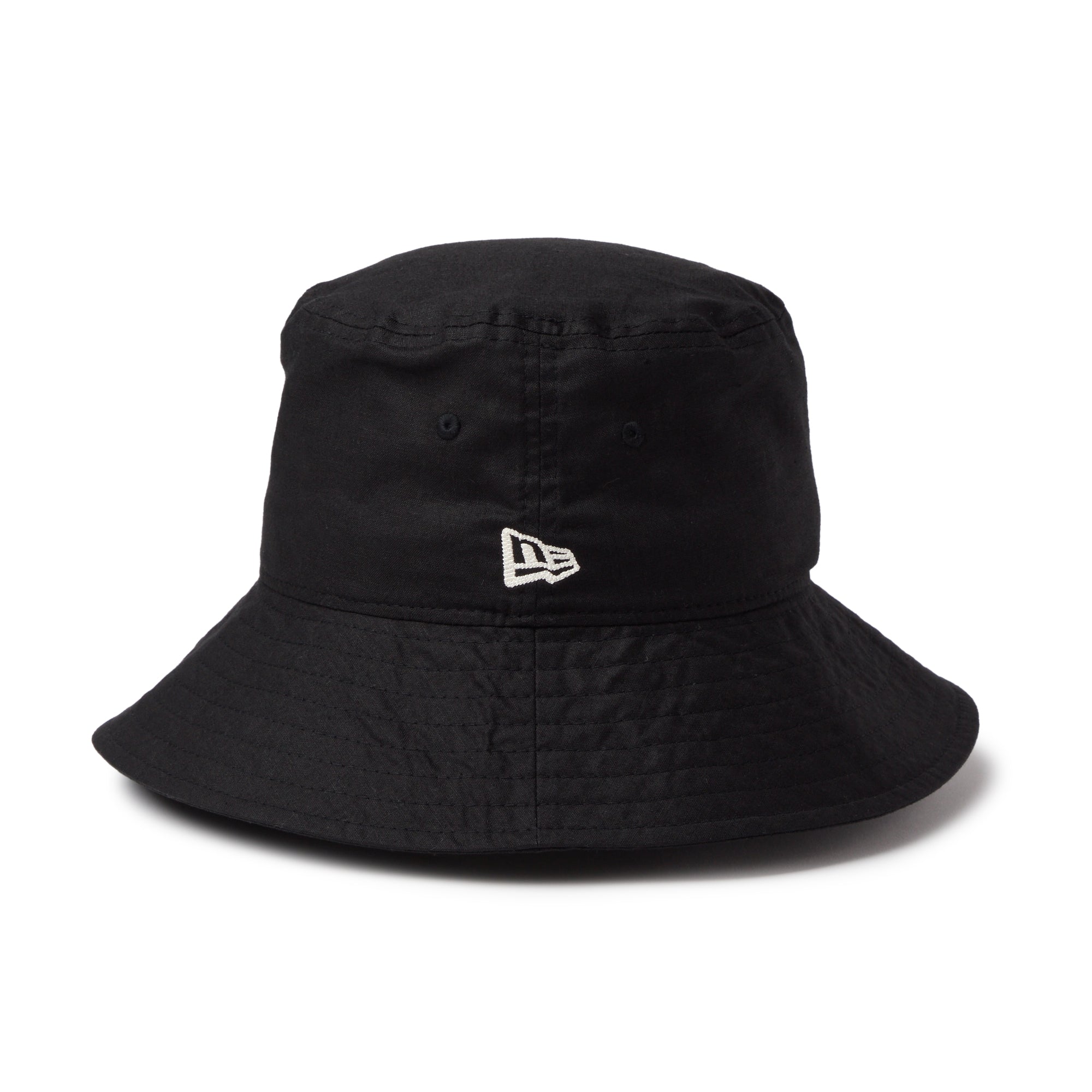 ファミリア　New Era ブラックバケットハット 首元ネット付き バケット03 Cotton Linen コットンリネン ブラック | ニューエラ