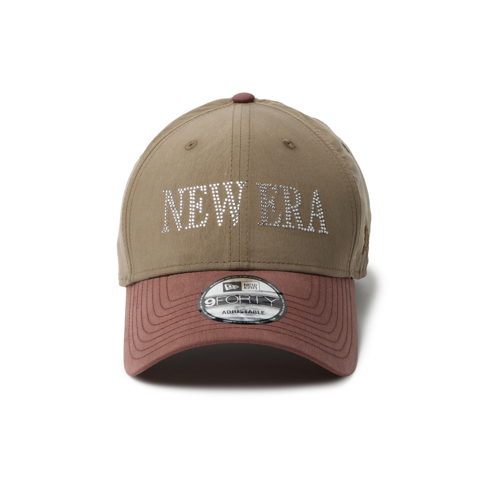 9FORTY NEW ERA Rhinestone ラインストーン モス/ブラウン