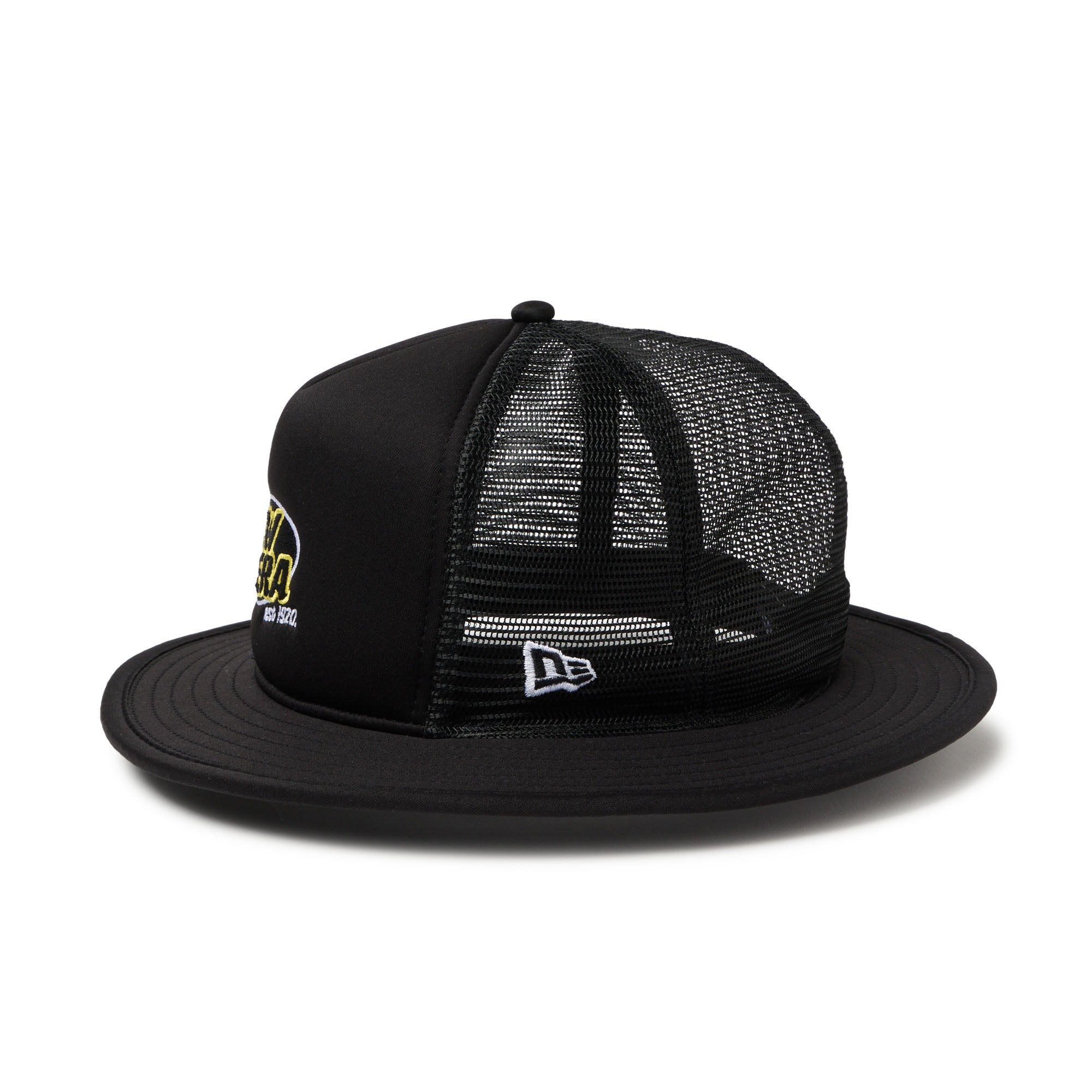 atrctr クラッシュハット　バケットハット　アトラクター 5-Panel バケットハット A-Frame トラッカー ブランドロゴ ブラック