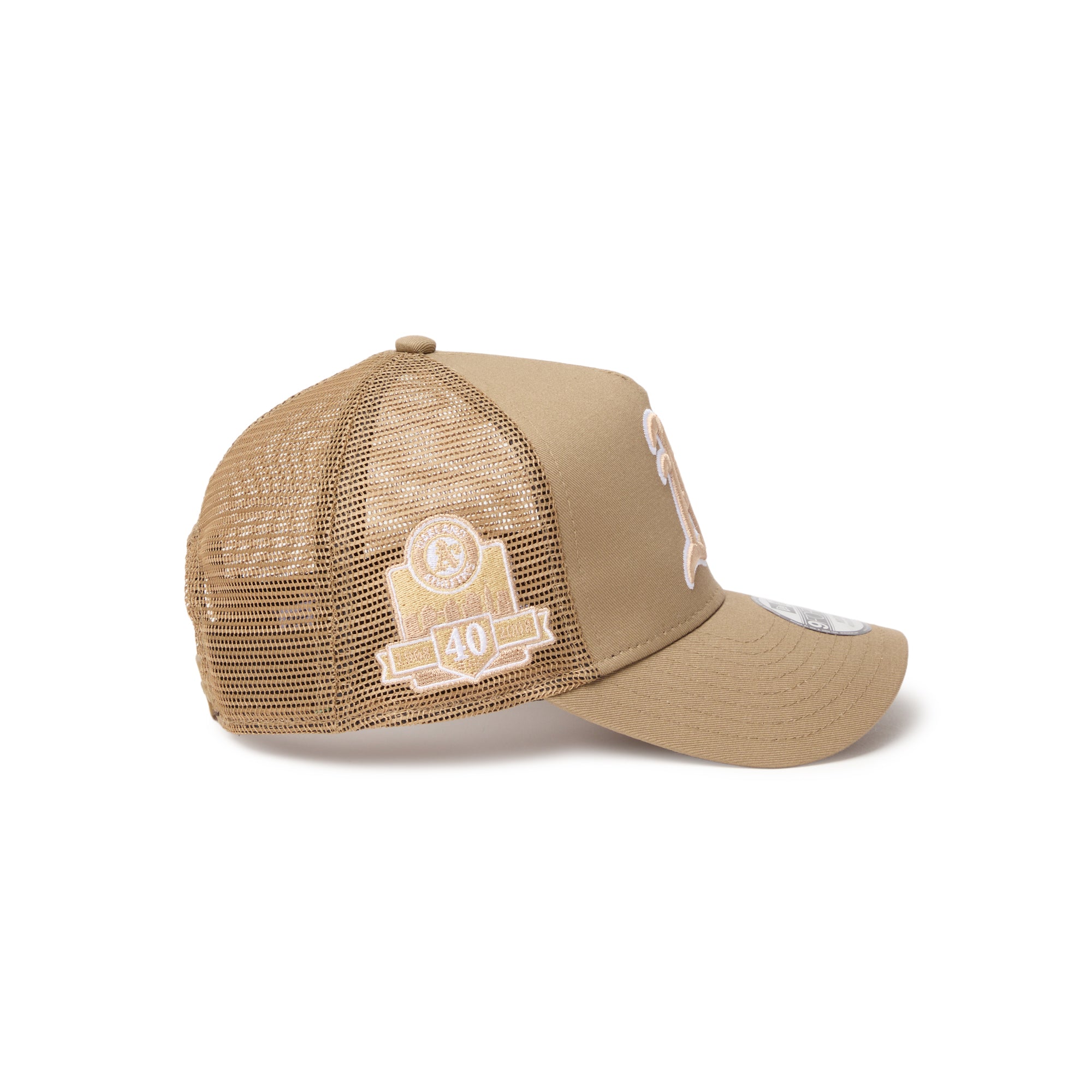 ニューエラ オークランドアスレチックス 9forty A-FRAME ツートン キッズ Youth 9FORTY A-Frame トラッカー MLB Side Patch オークランド
