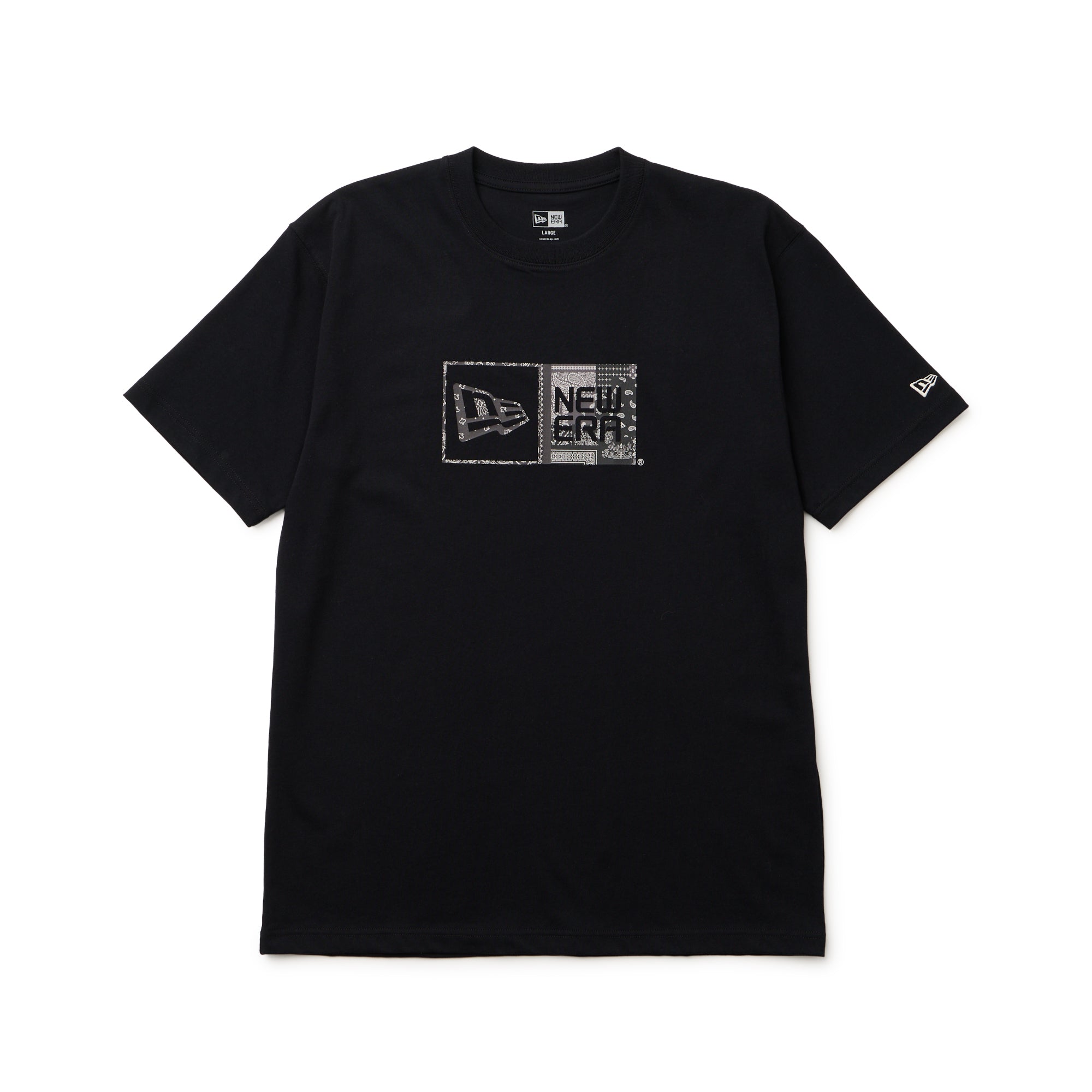 95cm 黒 Tシャツ 半袖 コットン Tシャツ Oriental Paisley ボックスロゴ ブラック