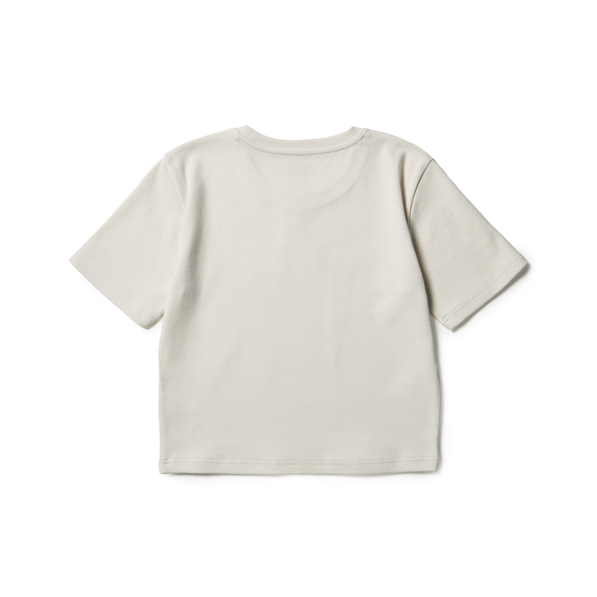 Women's 半袖 ミニ リブ Tシャツ Tonal Box Logo アイボリー