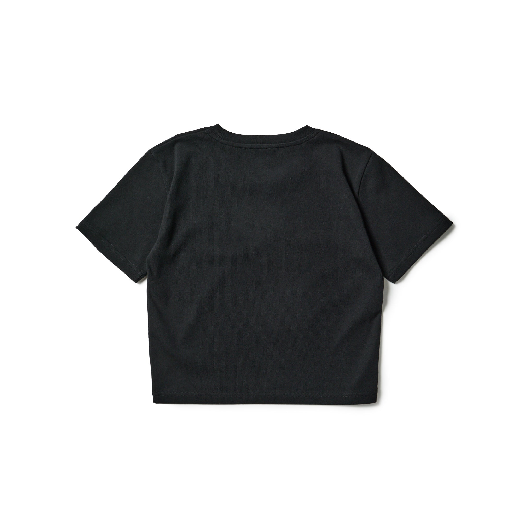 Women's 半袖 ミニ Tシャツ Rhinestone ラインストーン Logo ブラック