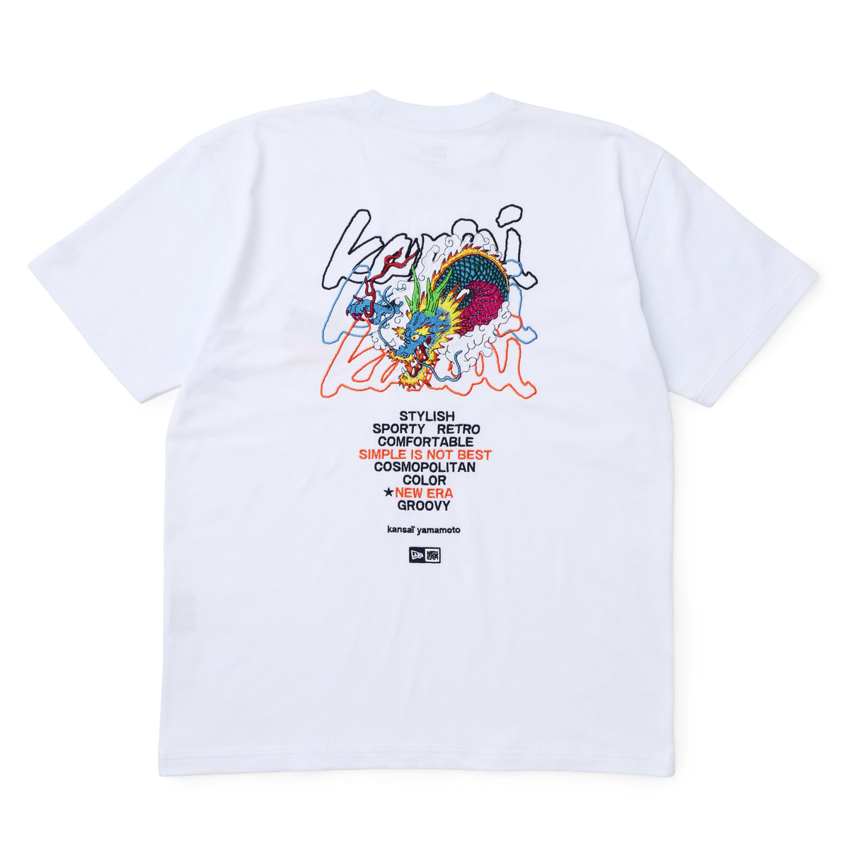半袖 コットン Tシャツ kansaï yamamoto 龍 ホワイト | ニューエラ 
