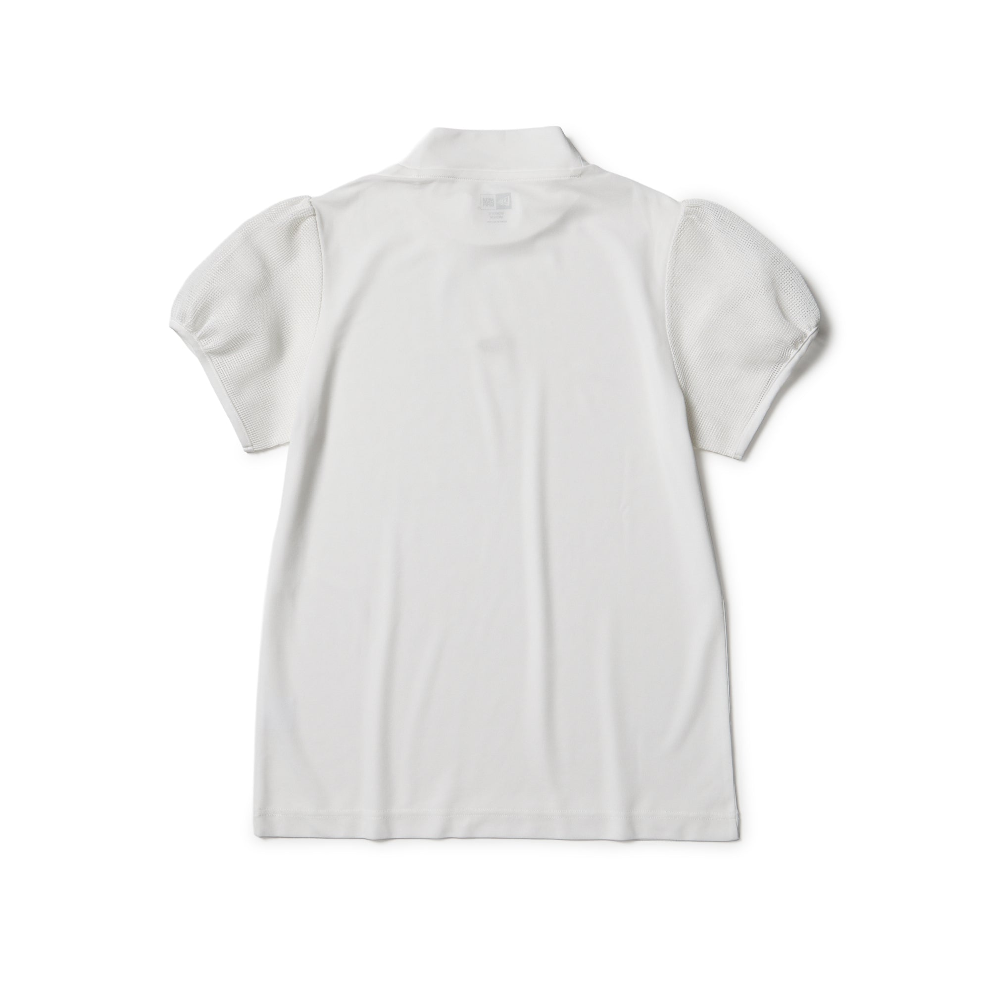 ウィメンズ 半袖 メッシュスリーブ ミッドネック Tシャツ オフホワイト