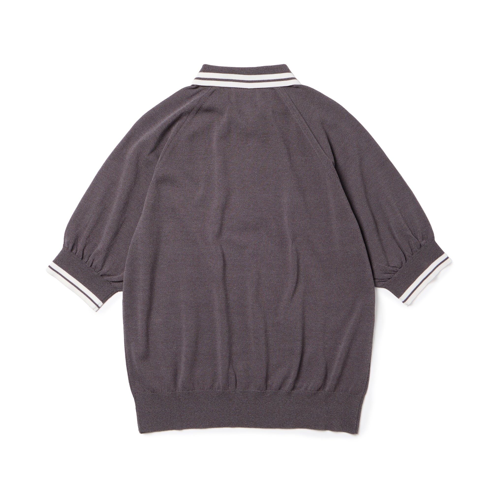 Women's 半袖 ニット ポロシャツ チャコールグレー | ゴルフ