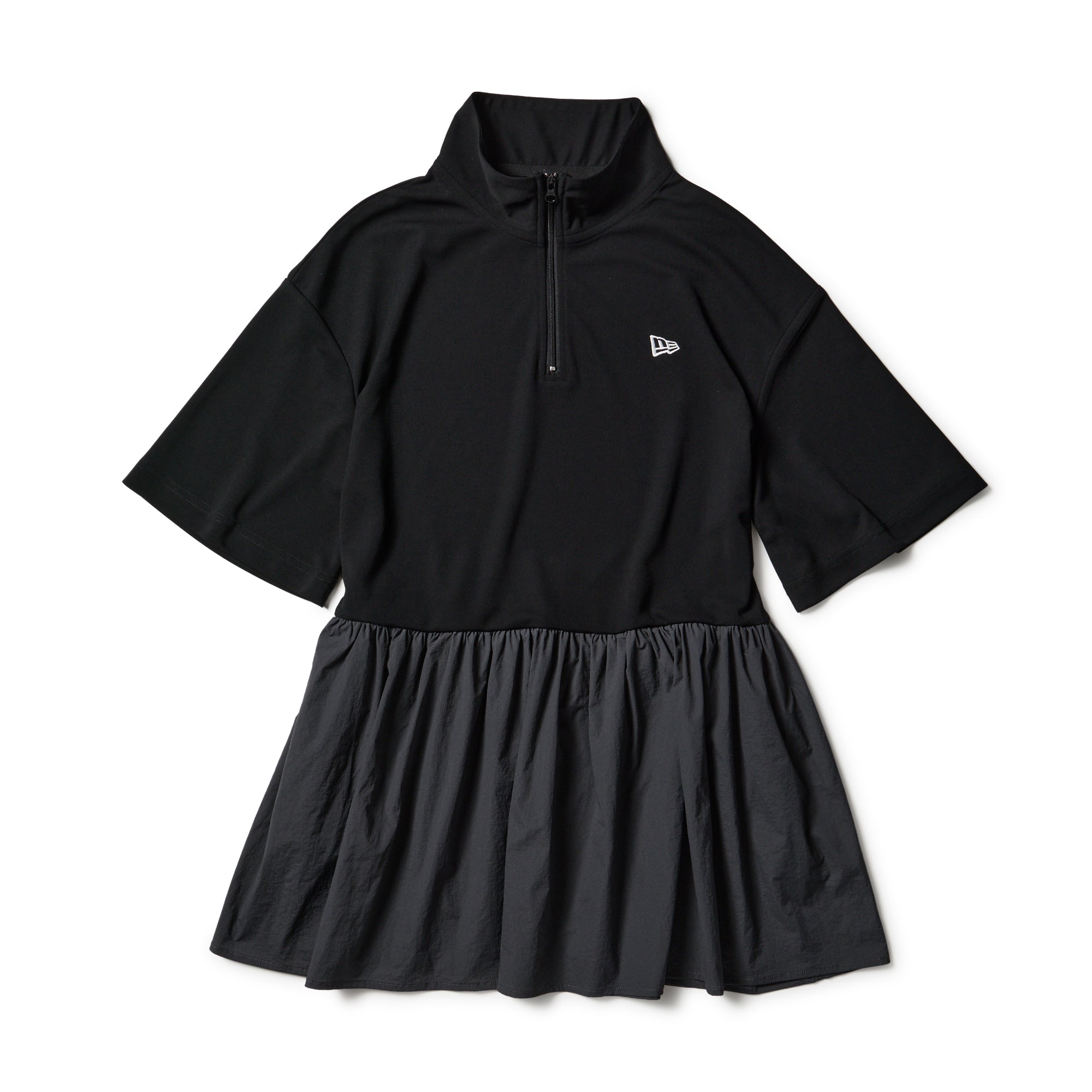 Women's 半袖 ハーフジップ チュニック ブラック | ゴルフ
