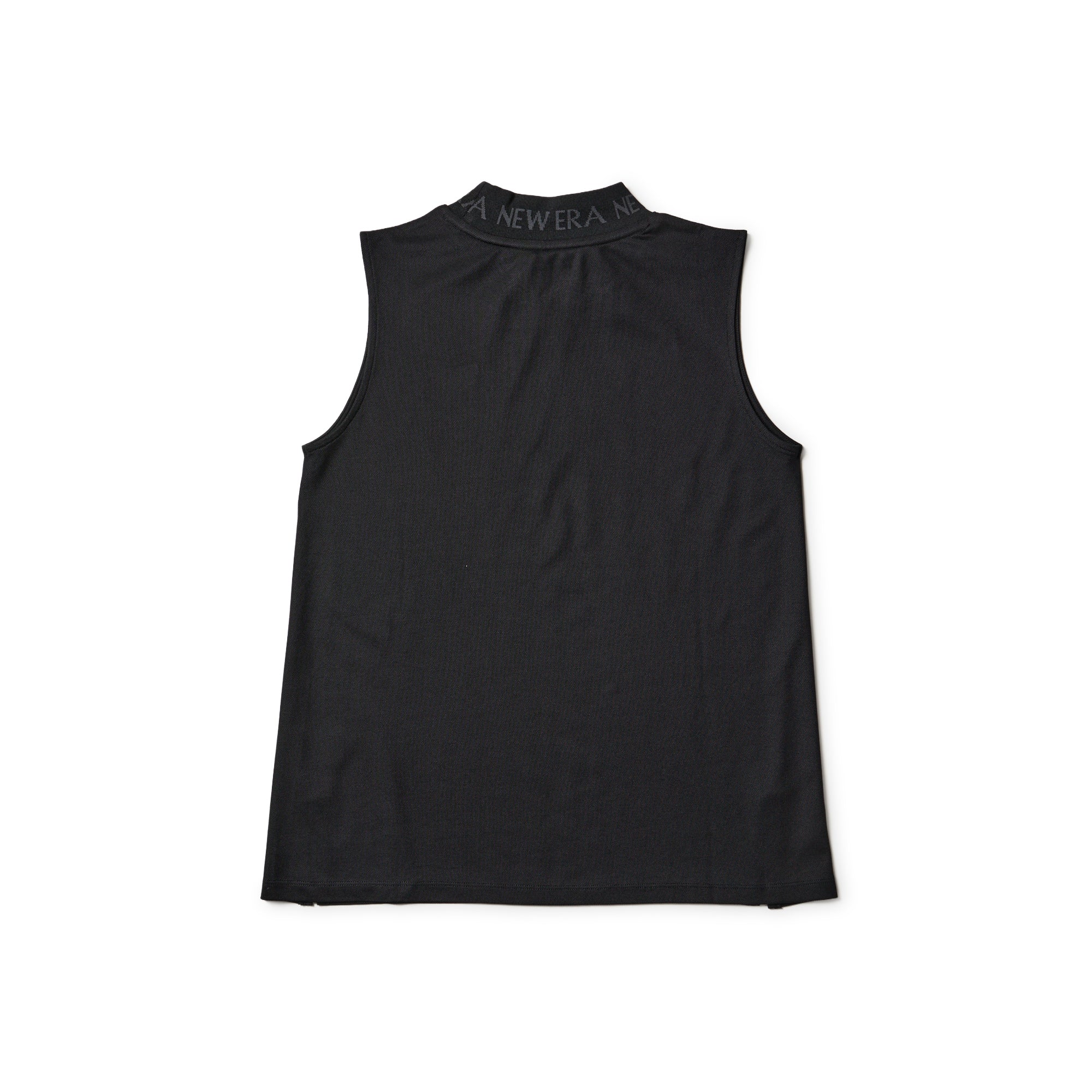 Women's ノースリーブ ミッドネック Tシャツ Jacquard Logo ブラック