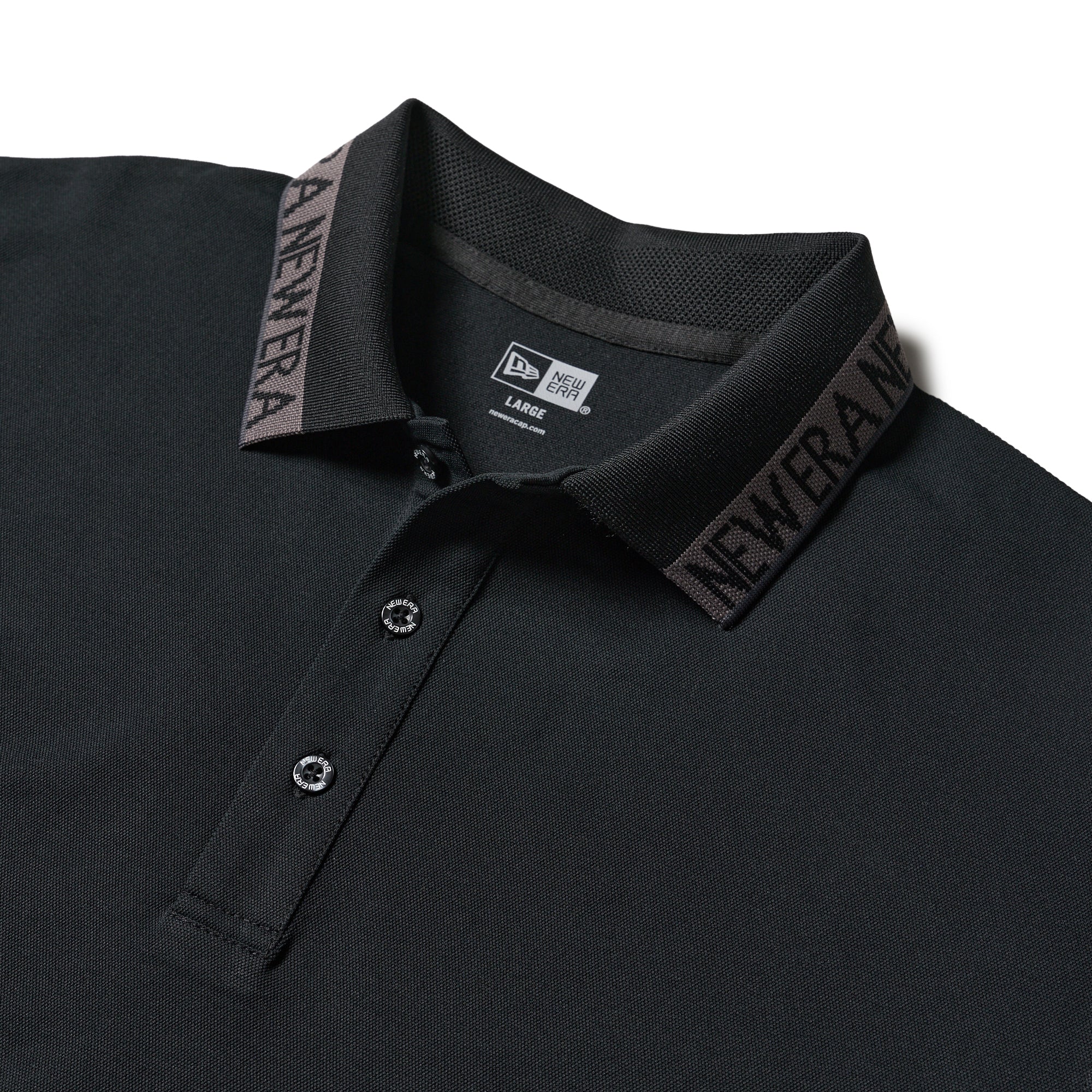 半袖 ポロシャツ 鹿の子 Collar Logo ブラック | ゴルフ | ニューエラ