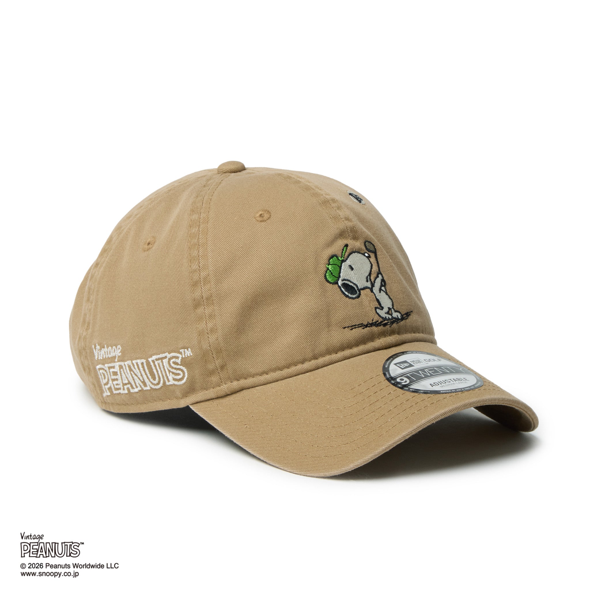 ニューエラゴルフ　セーター　カーキ 9TWENTY Vintage PEANUTS ピーナッツ GOLF スイング カーキ | ゴルフ