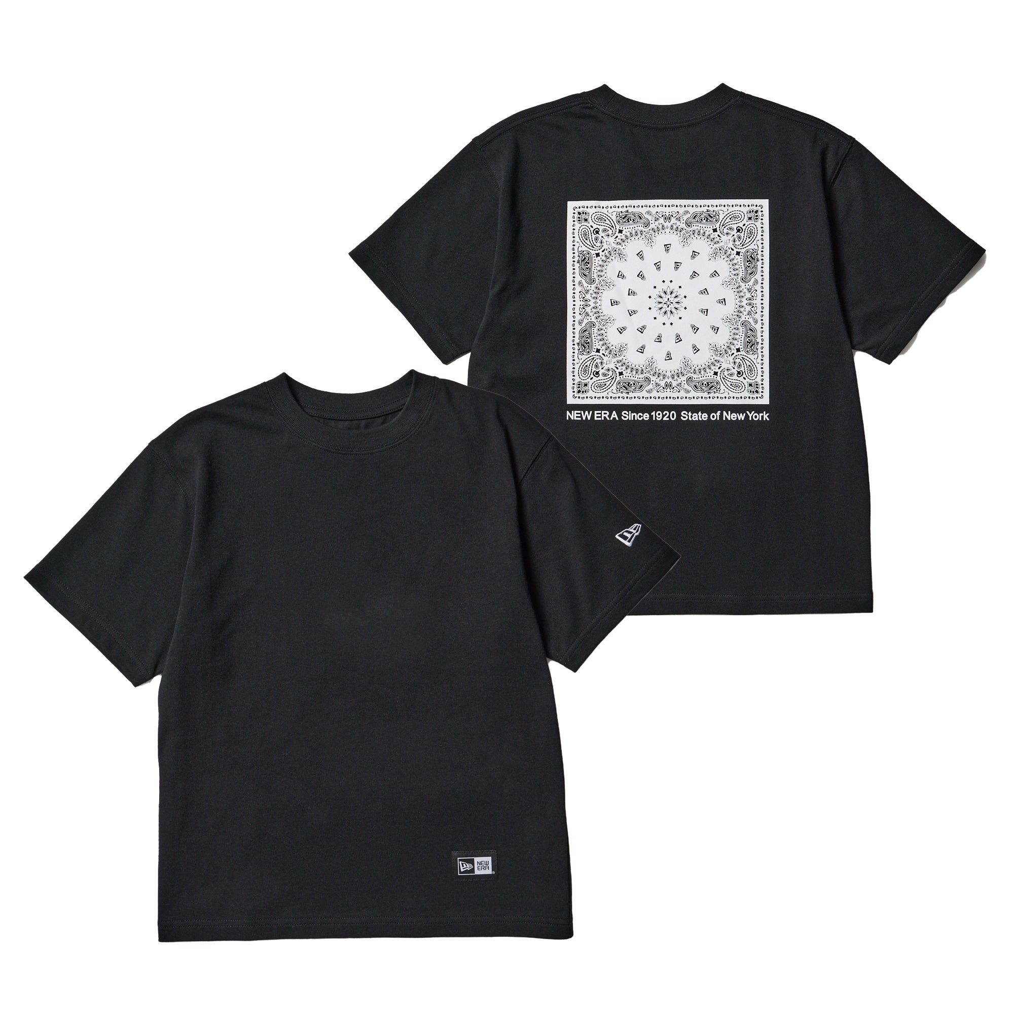 キッズ Youth 半袖 コットン Tシャツ Paisley ブラック | ニューエラ