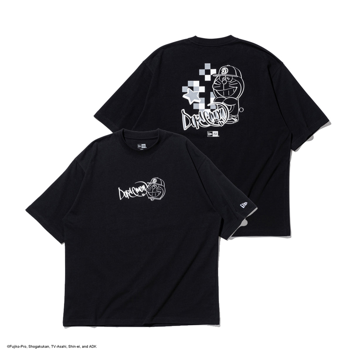 半袖 オーバーサイズド コットン Tシャツ ドラえもん グラフィティ