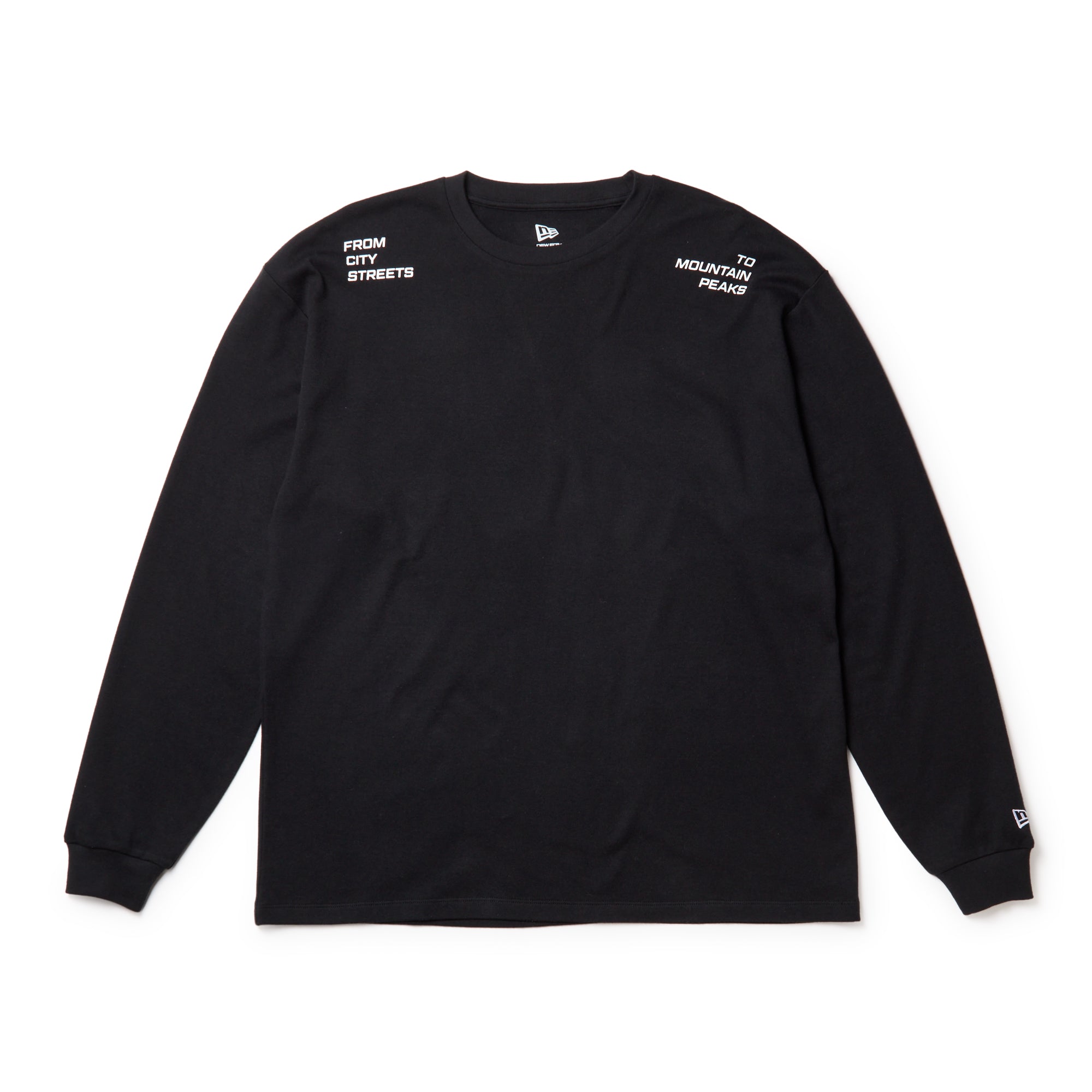長袖 オーバーサイズド ウォーム フラッグロゴ Tシャツ ブラック