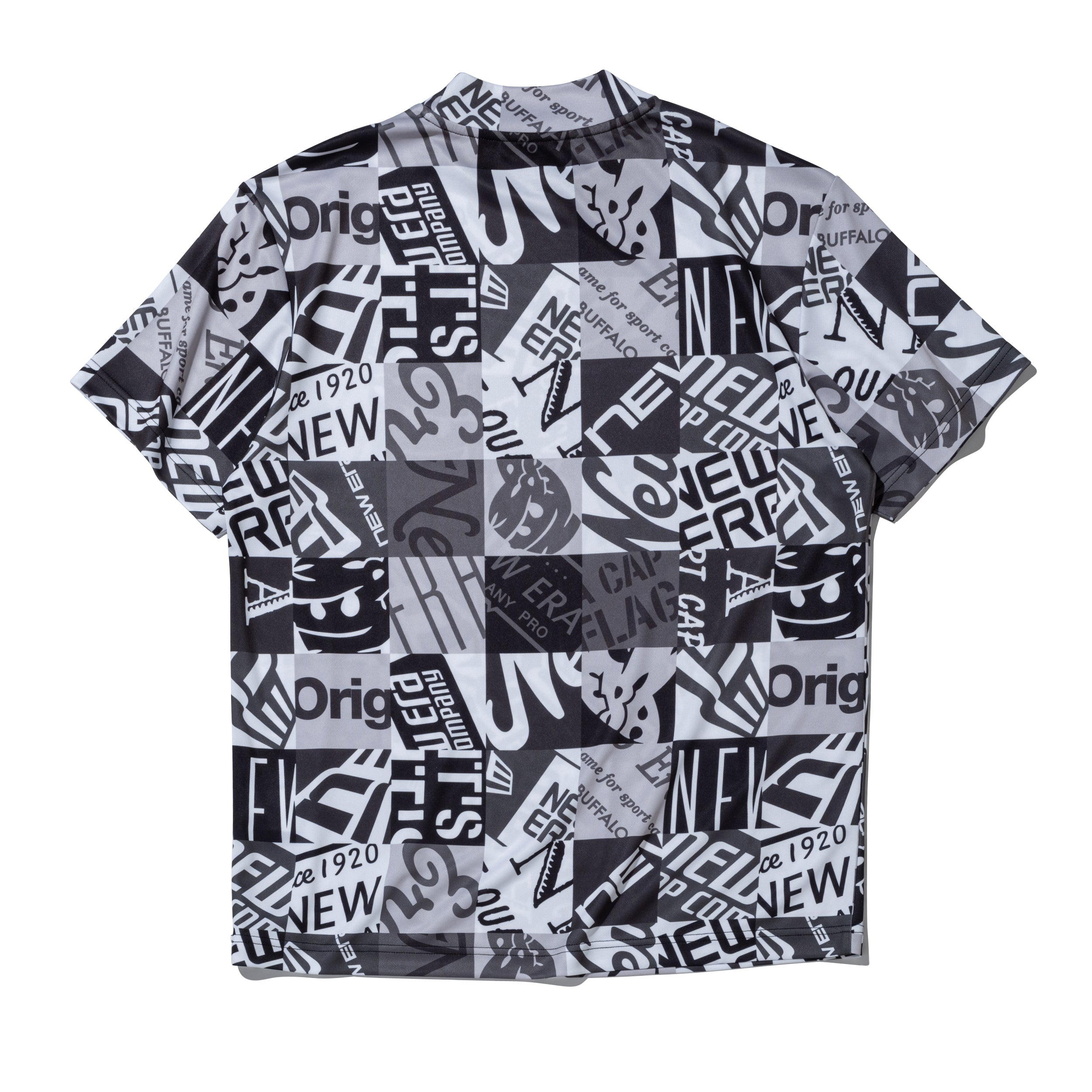 半袖 ミッドネック Tシャツ アーカイブロゴ オールオーバー ブラック