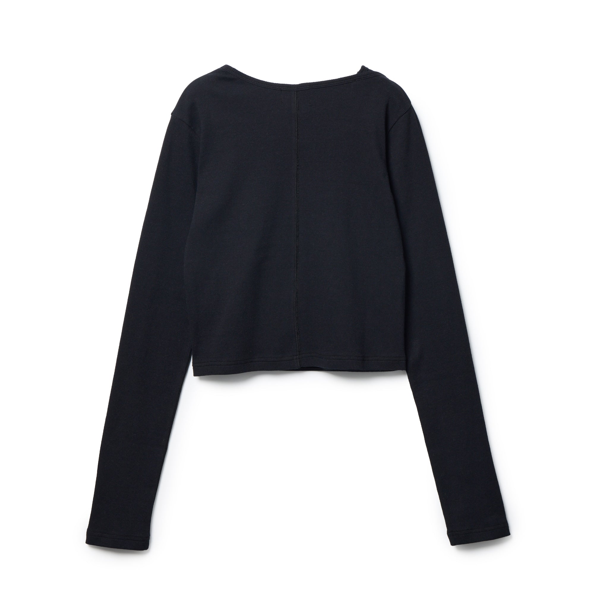 Women's 長袖 レイヤード リブ Tシャツ BLACK LABEL SS26 ブラック