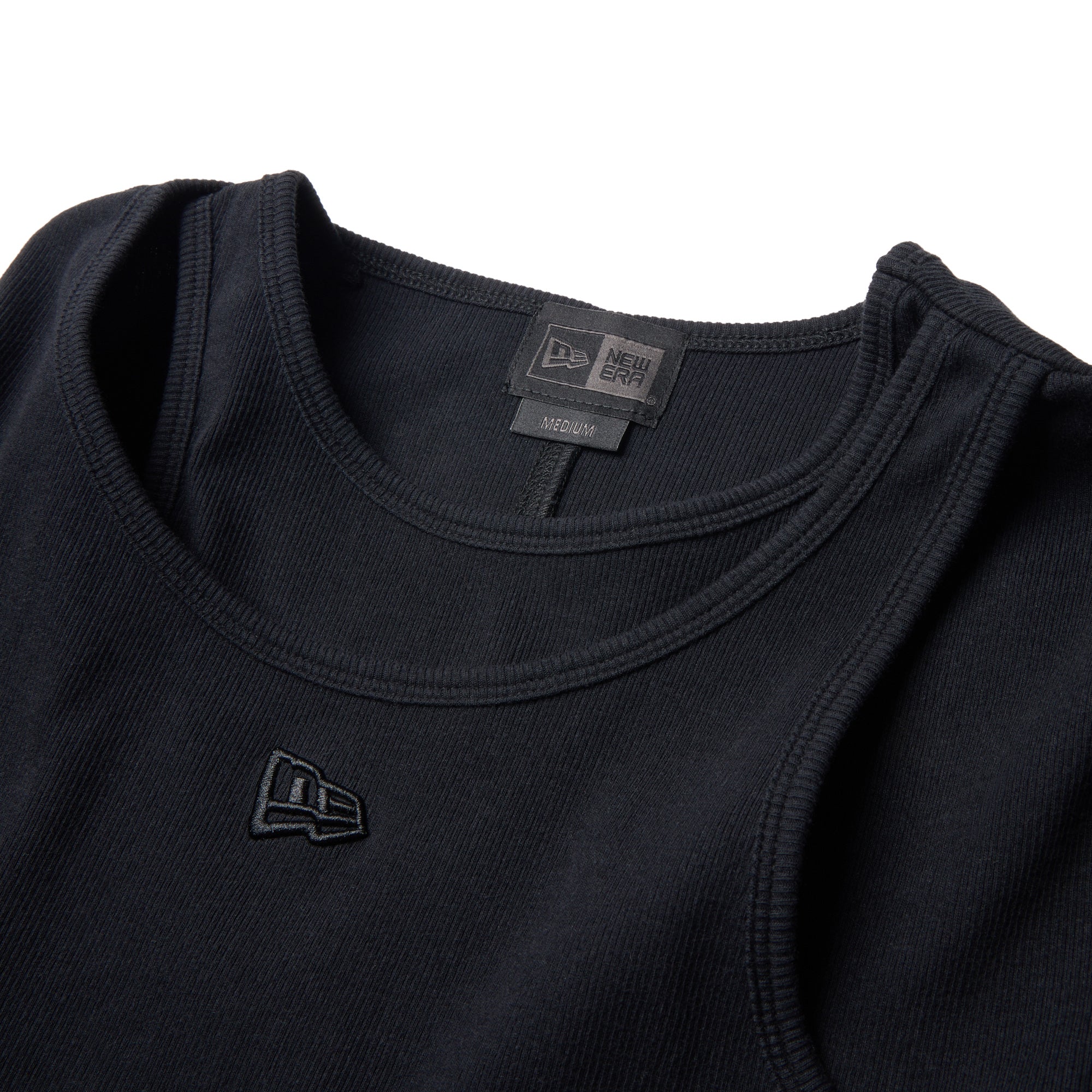 Women's 長袖 レイヤード リブ Tシャツ BLACK LABEL SS26 ブラック