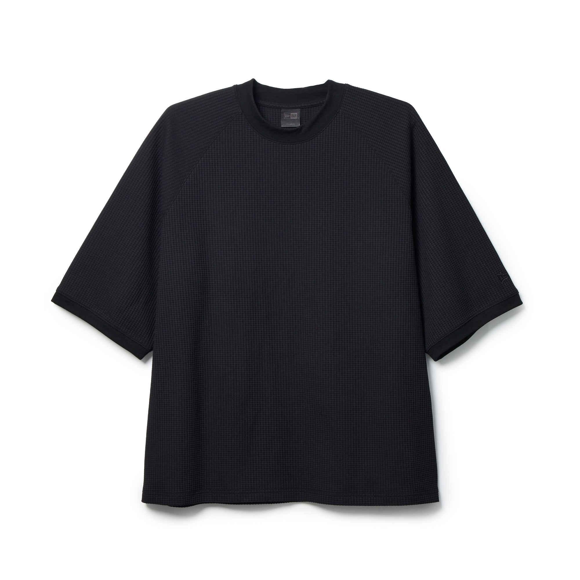 エッセンシャルズ ワッフル ニット ラグビー シャツ オフ ブラック L オールブラックス エッセンシャルズ ワッフルTシャツ