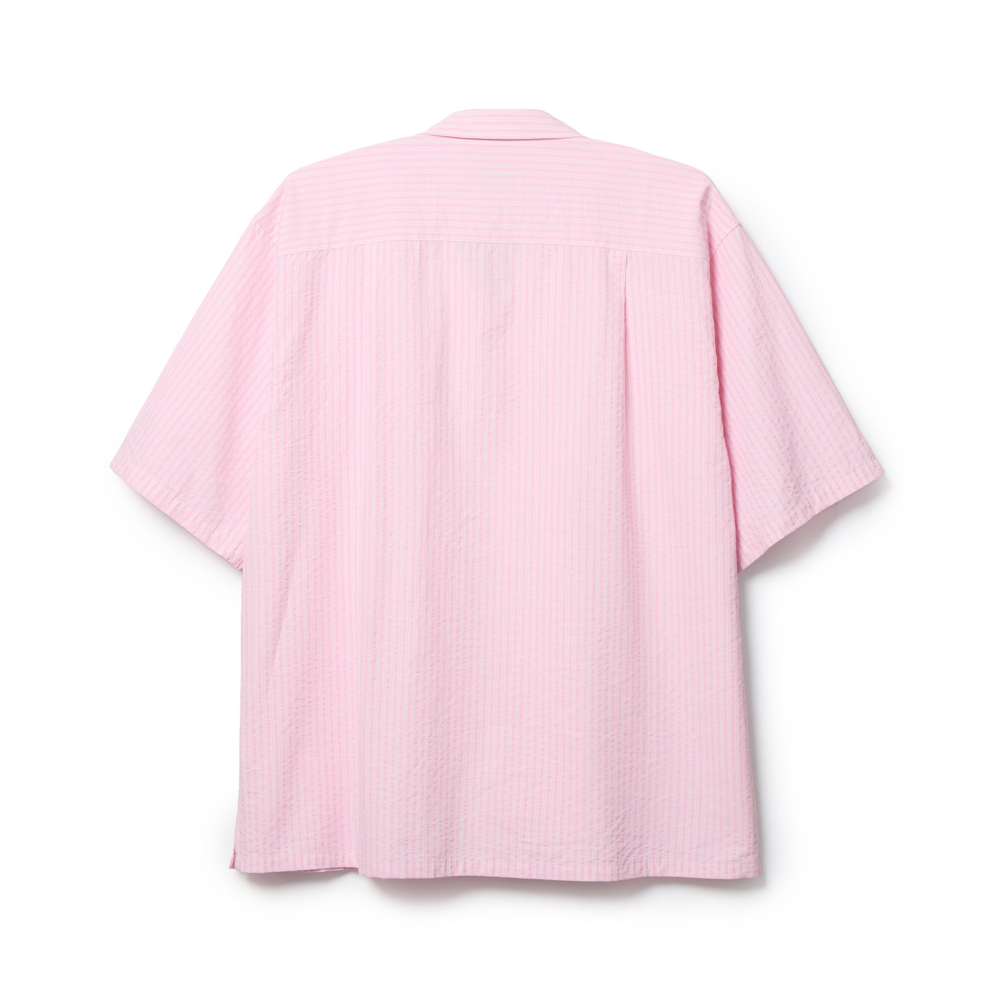 半袖 シアサッカー オープンカラー シャツ BLACK LABEL SS26 ピンク