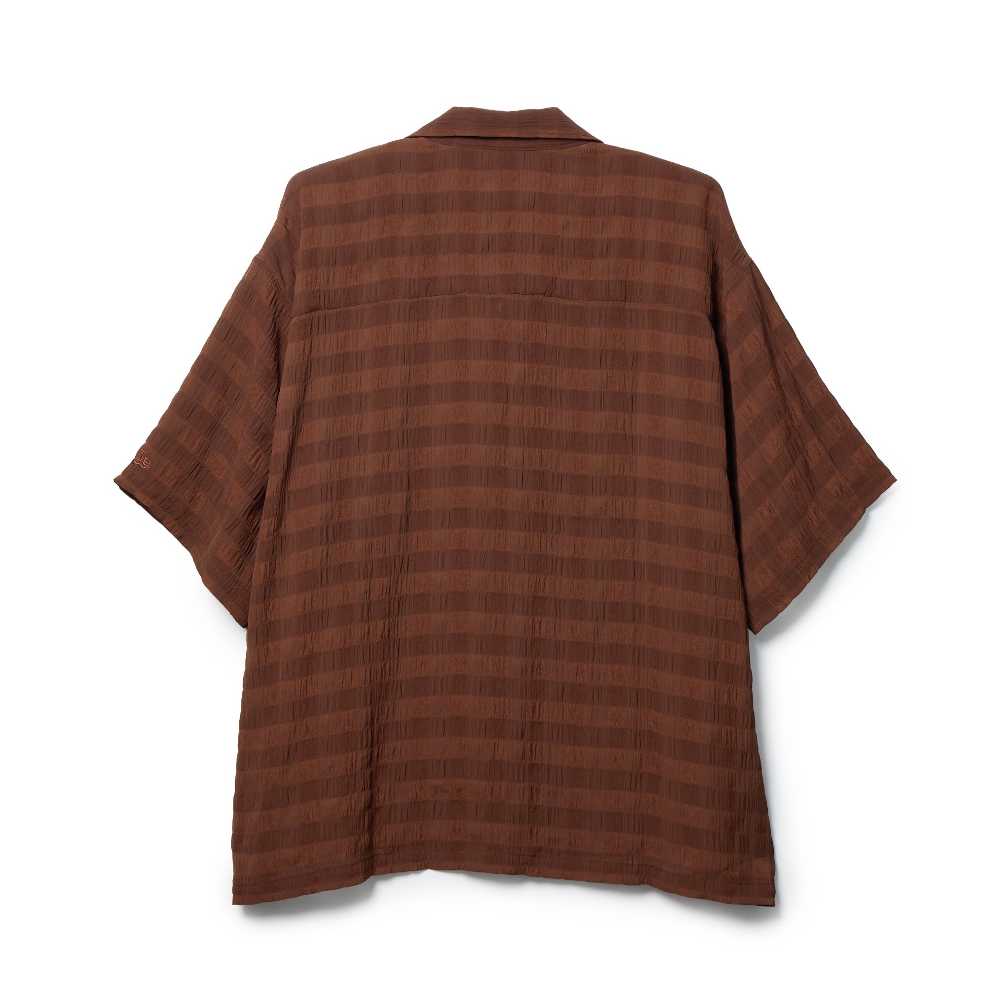 半袖 シースルーチェック シャツ BLACK LABEL SS26 ブラウン