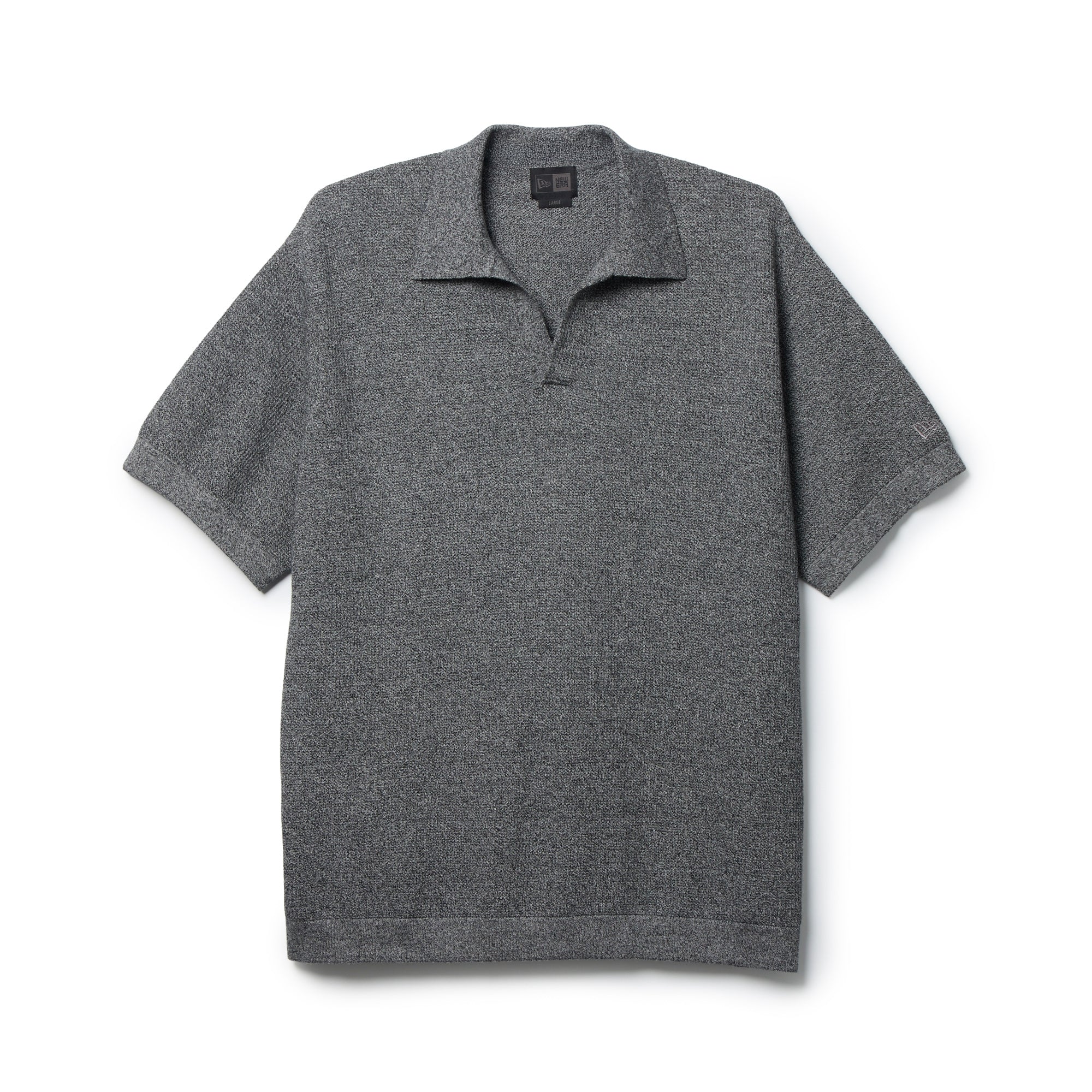 9*0様 【NEW ERA】半袖 スキッパー ポロシャツМ 半袖 スキッパー ニット ポロシャツ BLACK LABEL SS26 ブラック