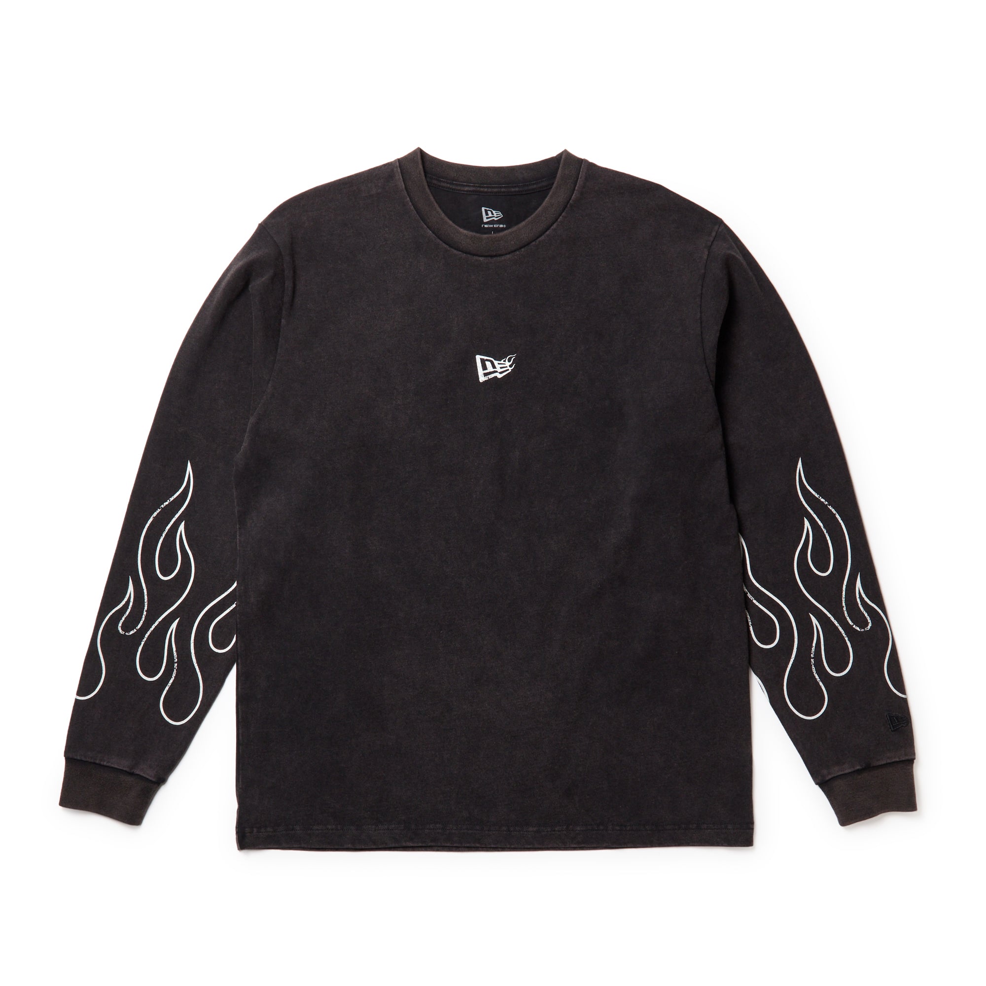 長袖 ウォッシュド コットン Tシャツ The Flame ブラック | ニューエラ