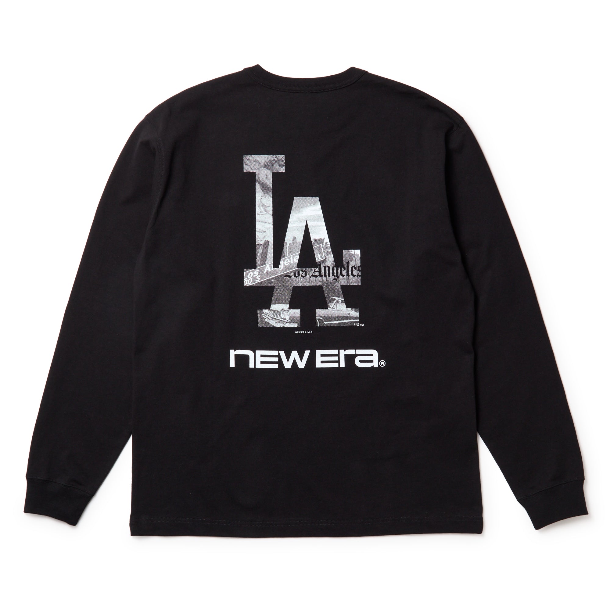 Re:ERA ブラック長袖Tシャツ Lサイズ 長袖 ウォッシュド コットン Tシャツ ロサンゼルス・ドジャース