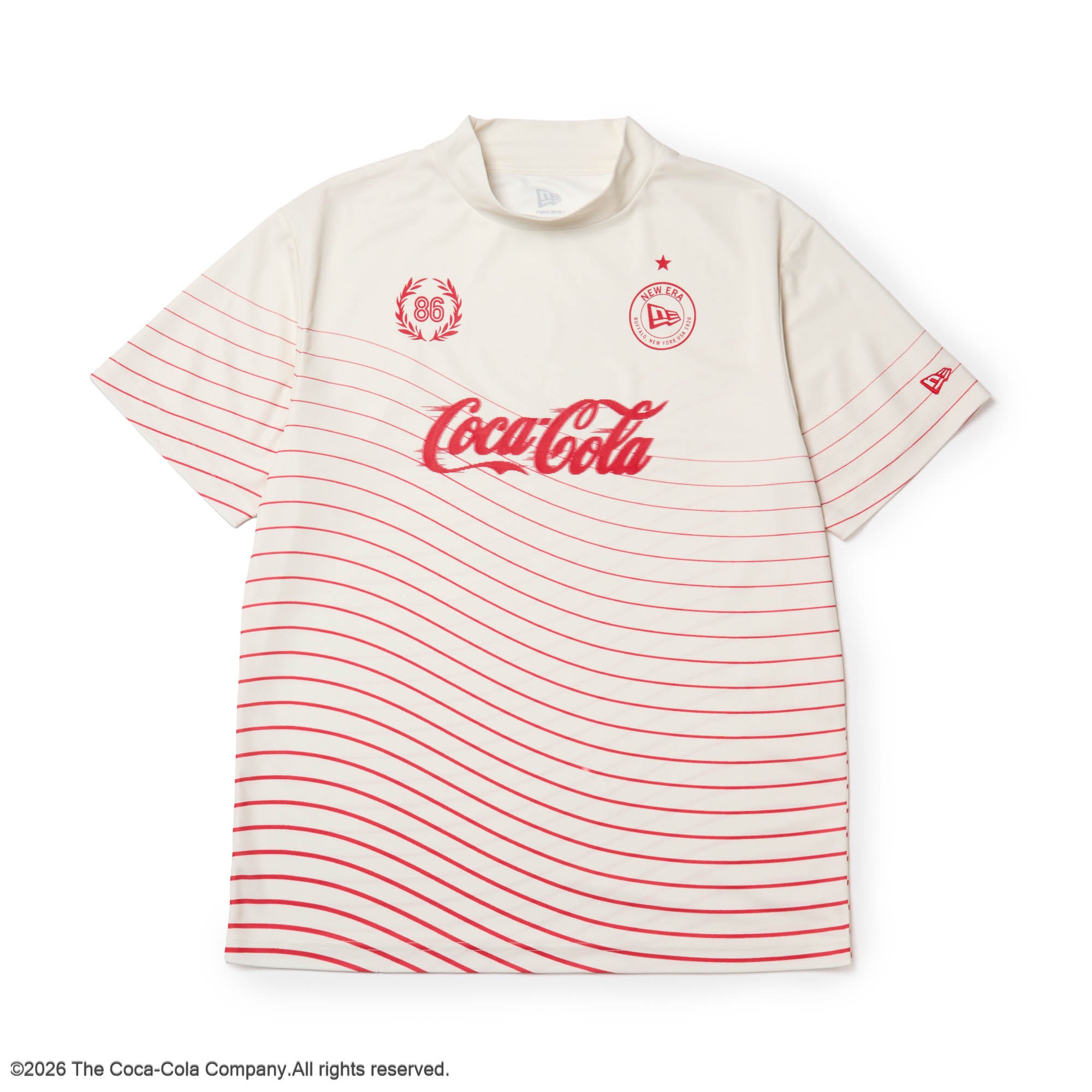Coca-Cola AAI 1906 ロゴ入り 長袖シャツ 半袖 モックネック Tシャツ Coca-Cola Golf コカ・コーラ オフホワイト