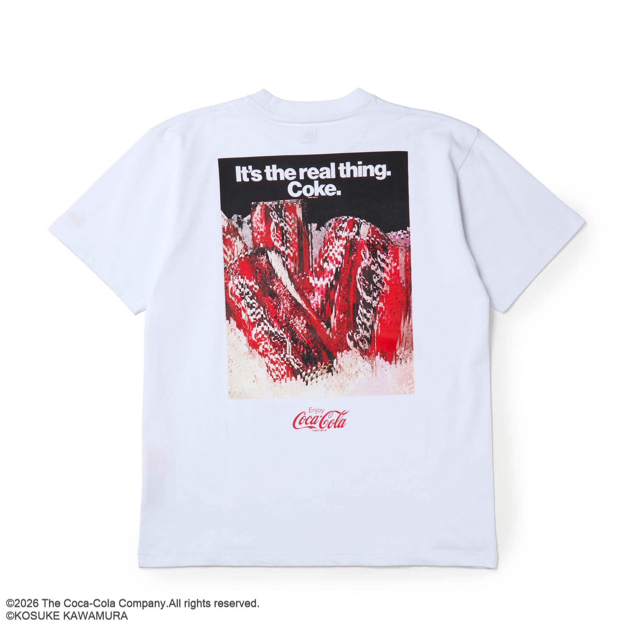1990 SPFC ＆Coca-Colaバージョン公式戦使用品　本物 半袖 コットン Tシャツ Coca-Cola designed by Kosuke Kawamura コカ