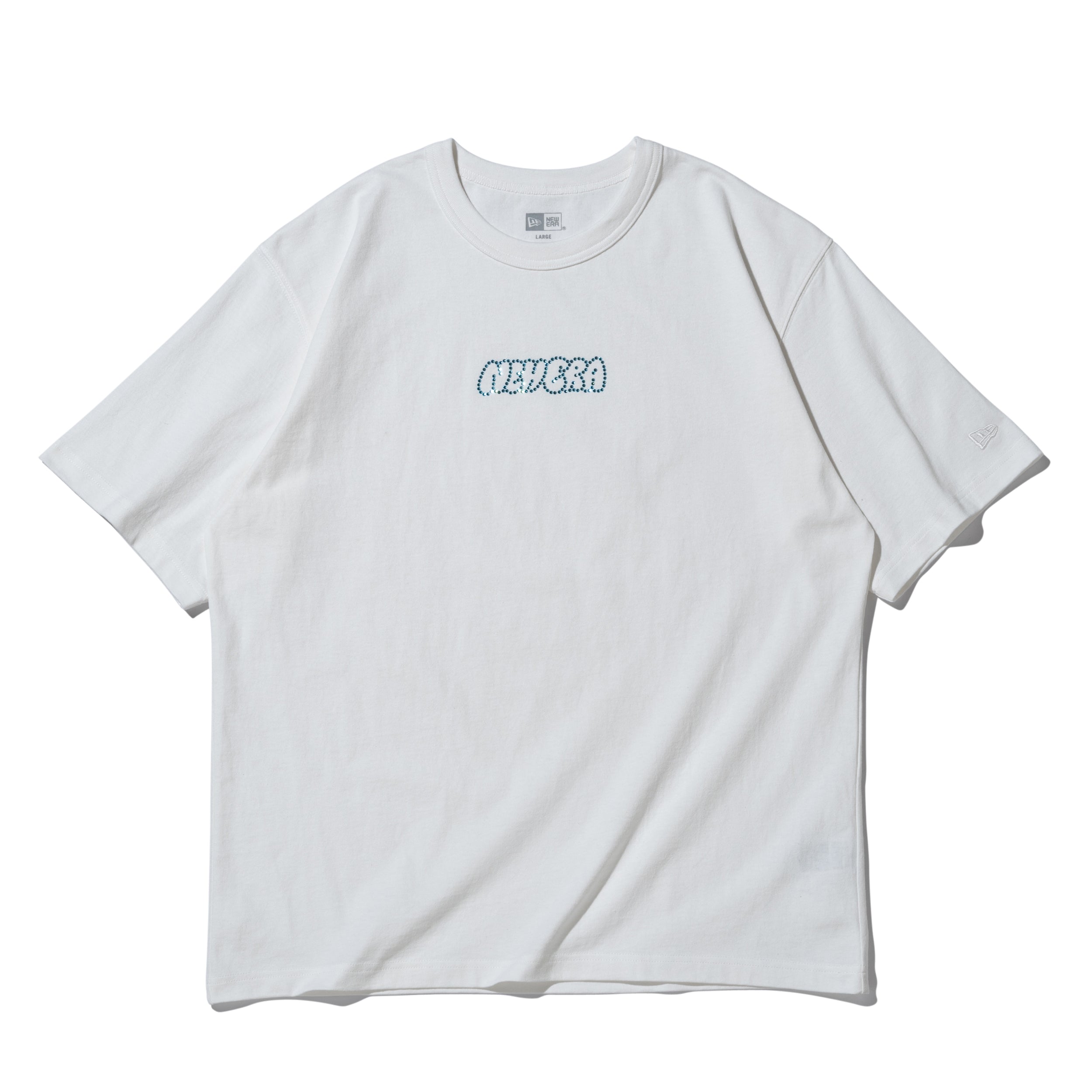 半袖 ウォッシュドコットンTシャツ Rhinestone ラインストーン オフ