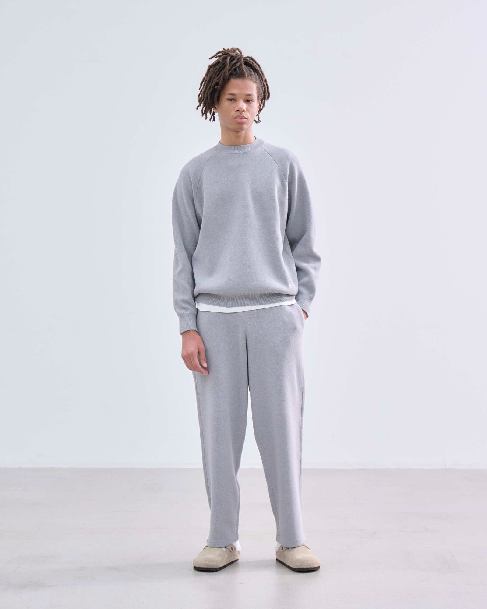ニットパンツ ミラノリブ BLACK LABEL SS26 グレー | ニューエラ