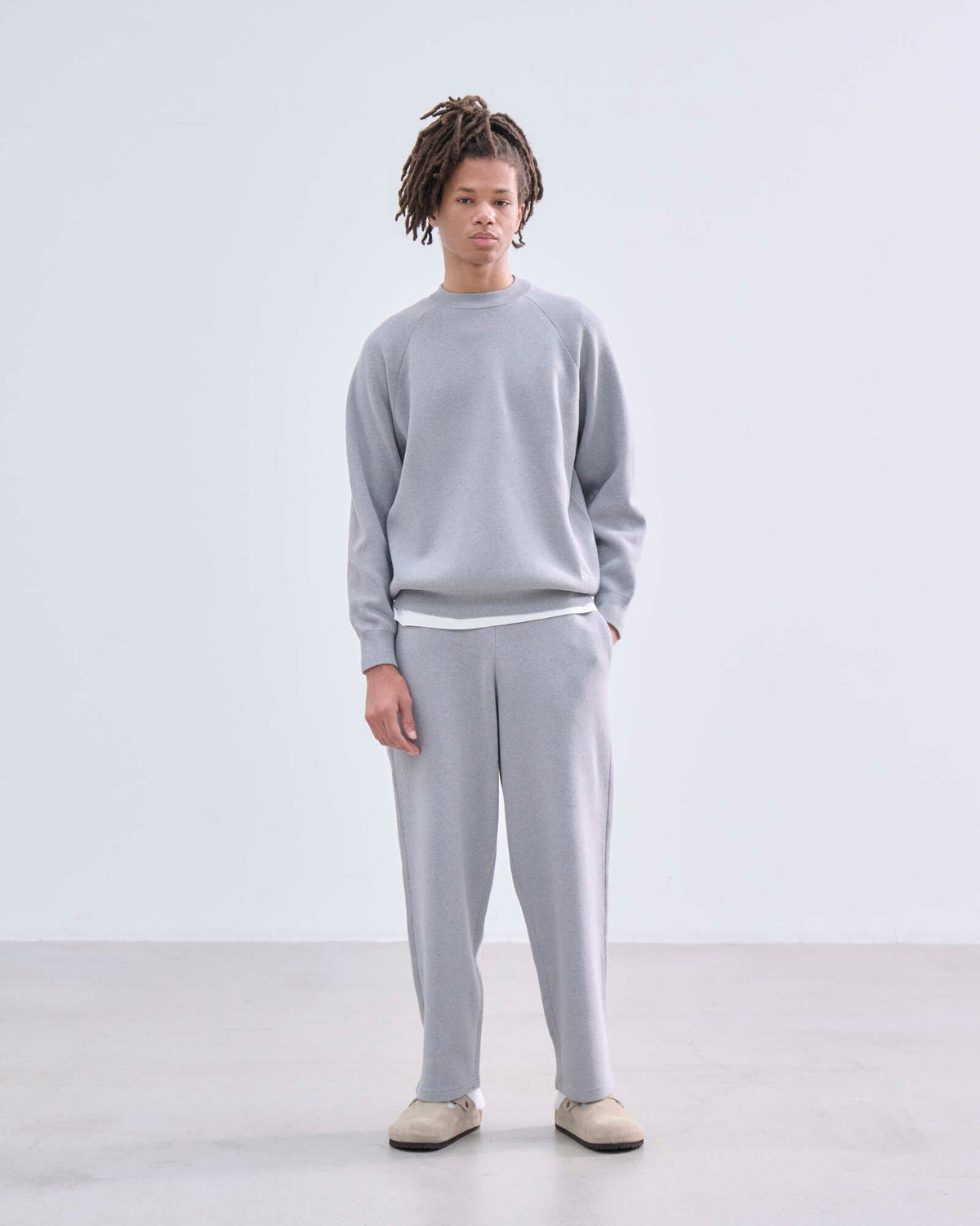 ニットパンツ ミラノリブ BLACK LABEL SS26 グレー | ニューエラ 