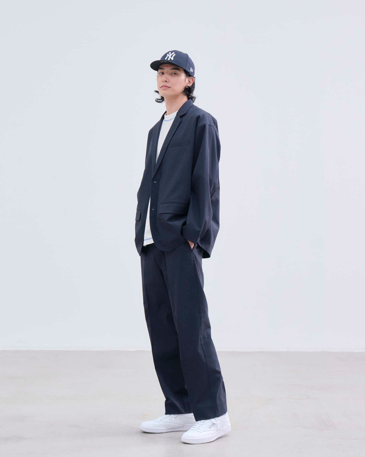 リネンスーツ セットアップ BLACK LABEL SS26 ネイビー | ニューエラ 
