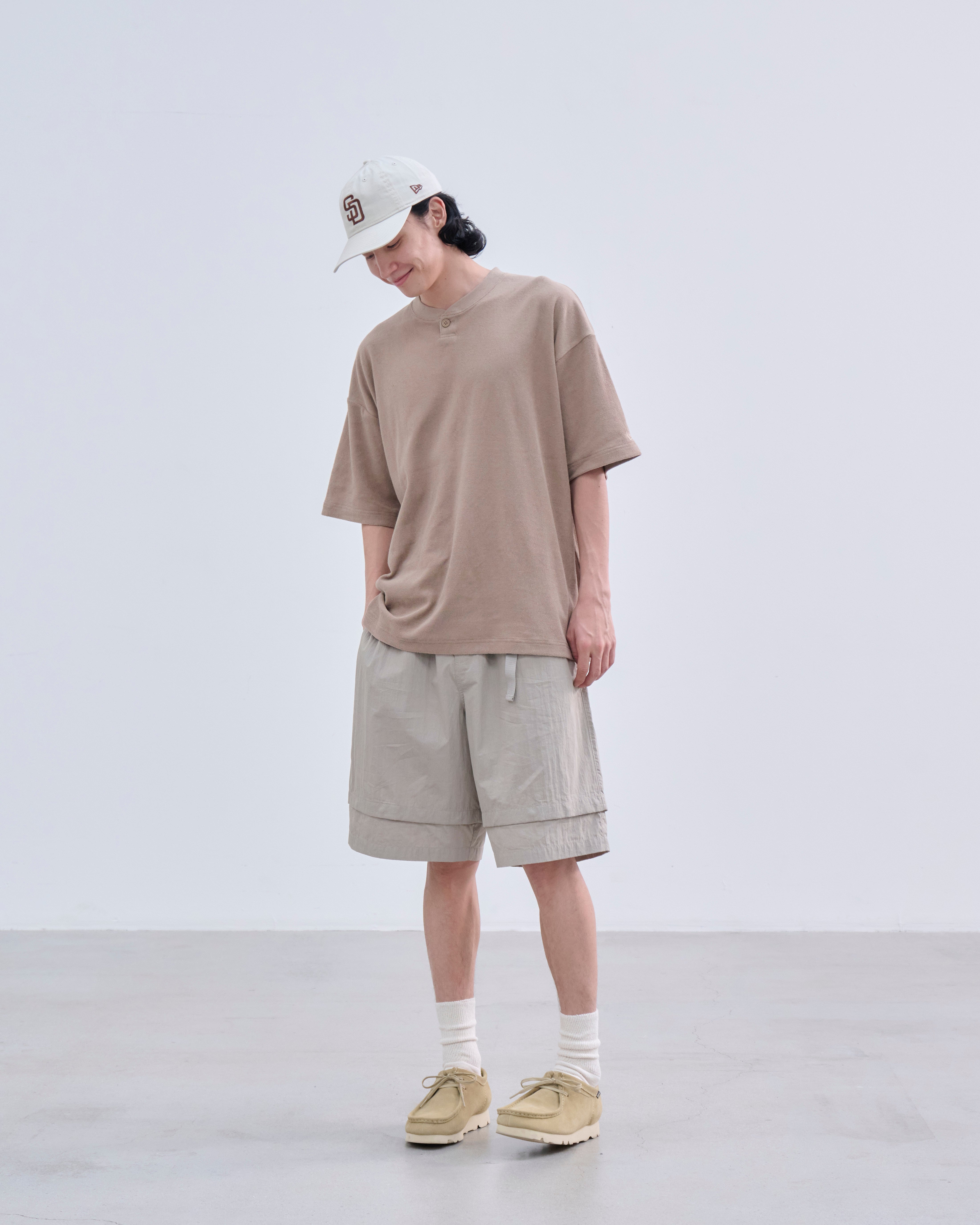 半袖 オーガニック パイル ヘンリーネック Tシャツ BLACK LABEL SS26