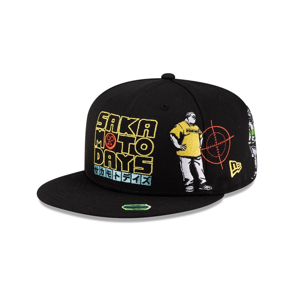 FAMOUS × SO SO DEF ニューエラ コラボ キャップ 7 5/8 59FIFTY SAKAMOTO DAYS オールオーバー ブラック | ニューエラ