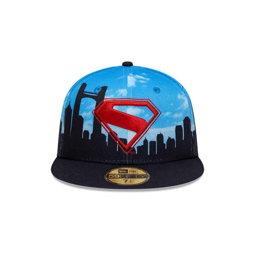 激レア【ニューエラ×スーパーマン】限定コラボ バイカラー キャップ 黒×赤 59FIFTY SUPERMAN スーパーマン オールオーバー | ニューエラ