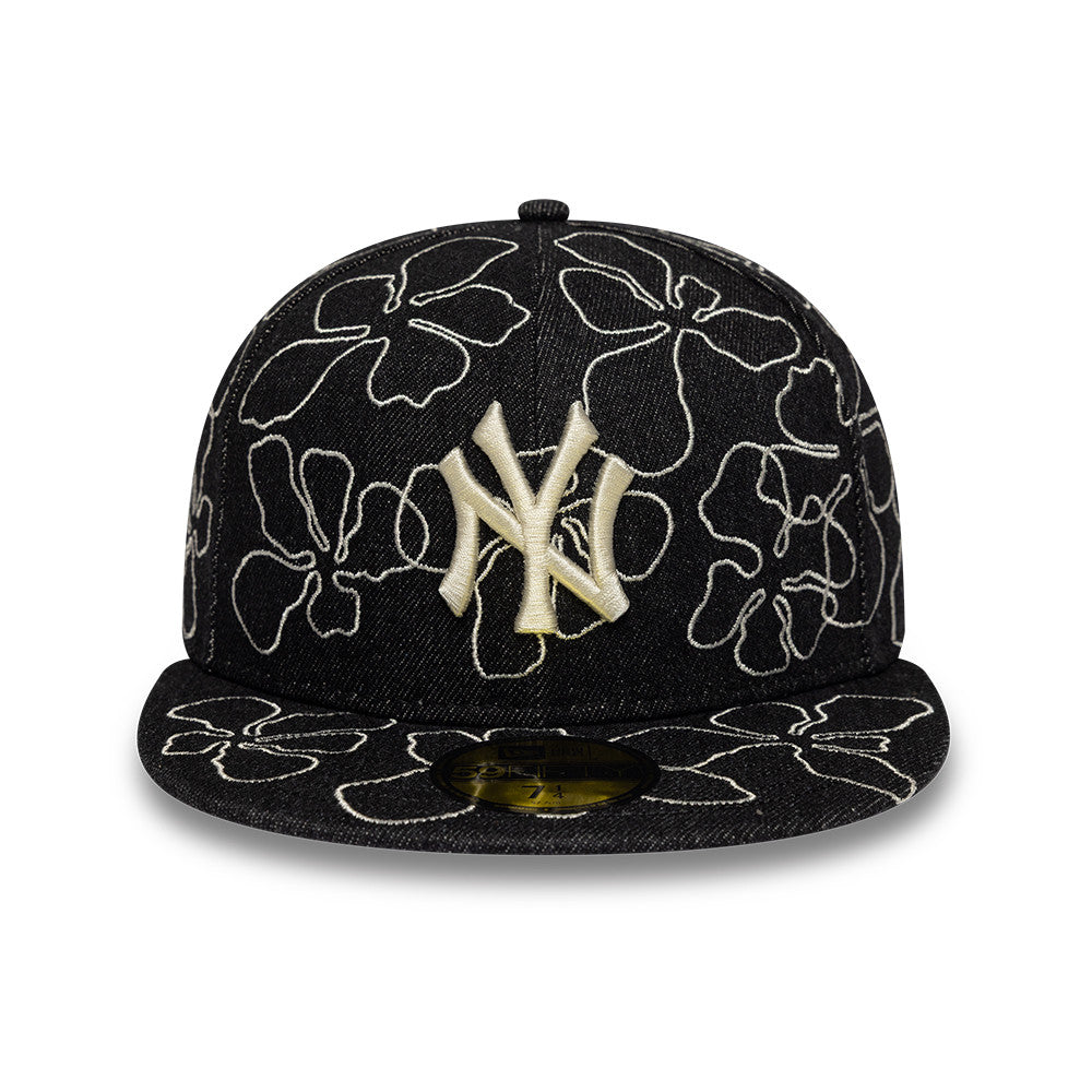 59FIFTY Floral Denim ニューヨーク・ヤンキース ブラックデニム