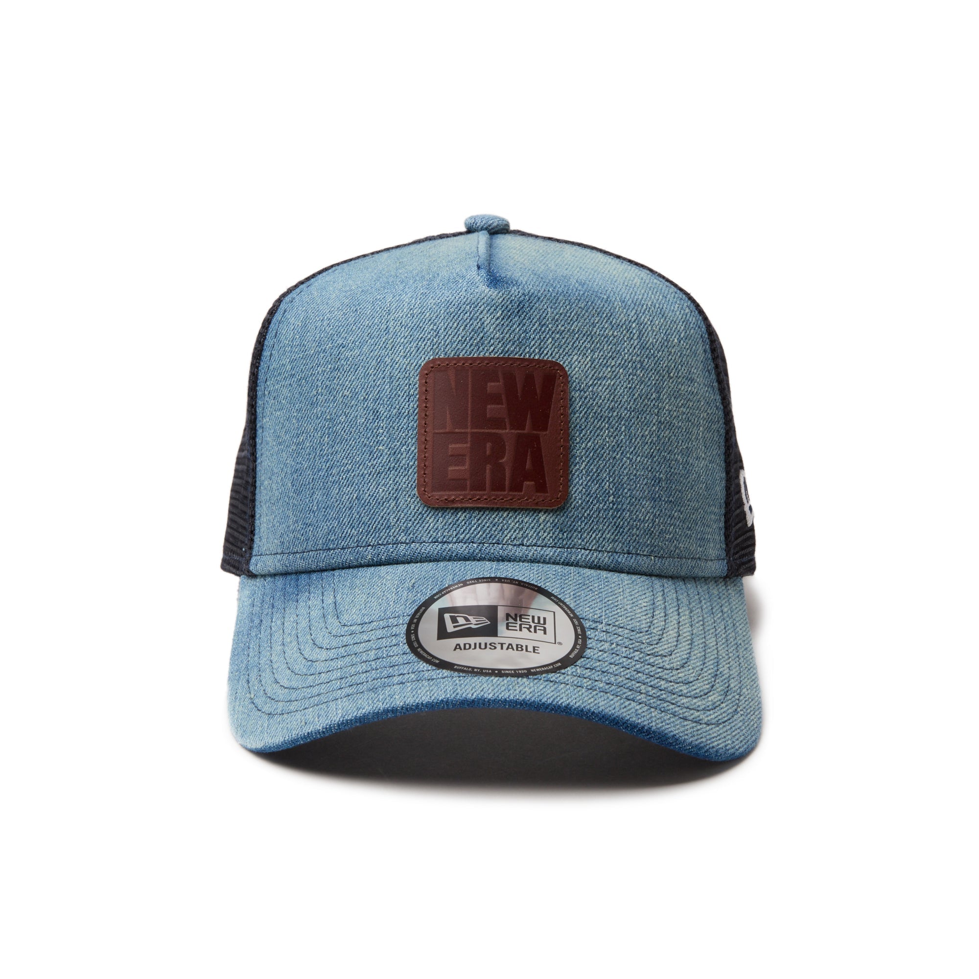 9FORTY A-Frame トラッカー Denim Leather Patch ウォッシュドデニム