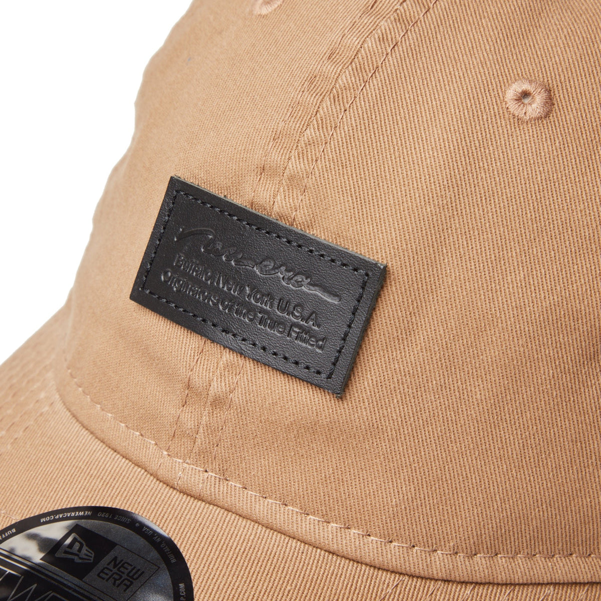 9TWENTY Leather Black Leather Patch カーキ | ニューエラオンライン