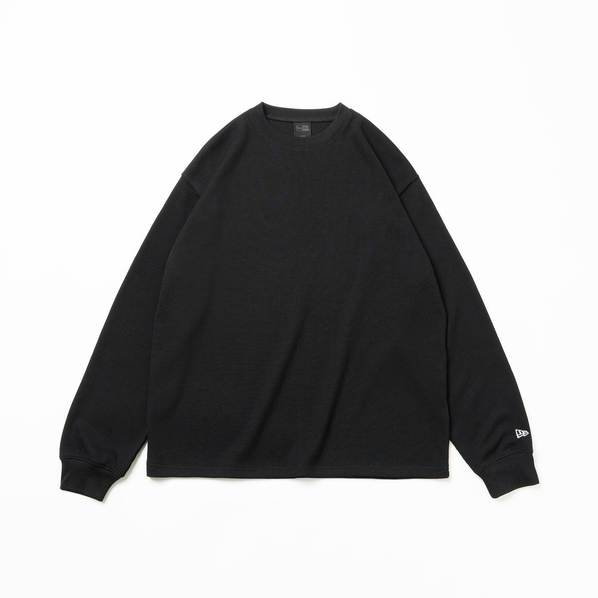 長袖 オーバーサイズド ワッフル Tシャツ BLACK LABEL FW25 ブラック