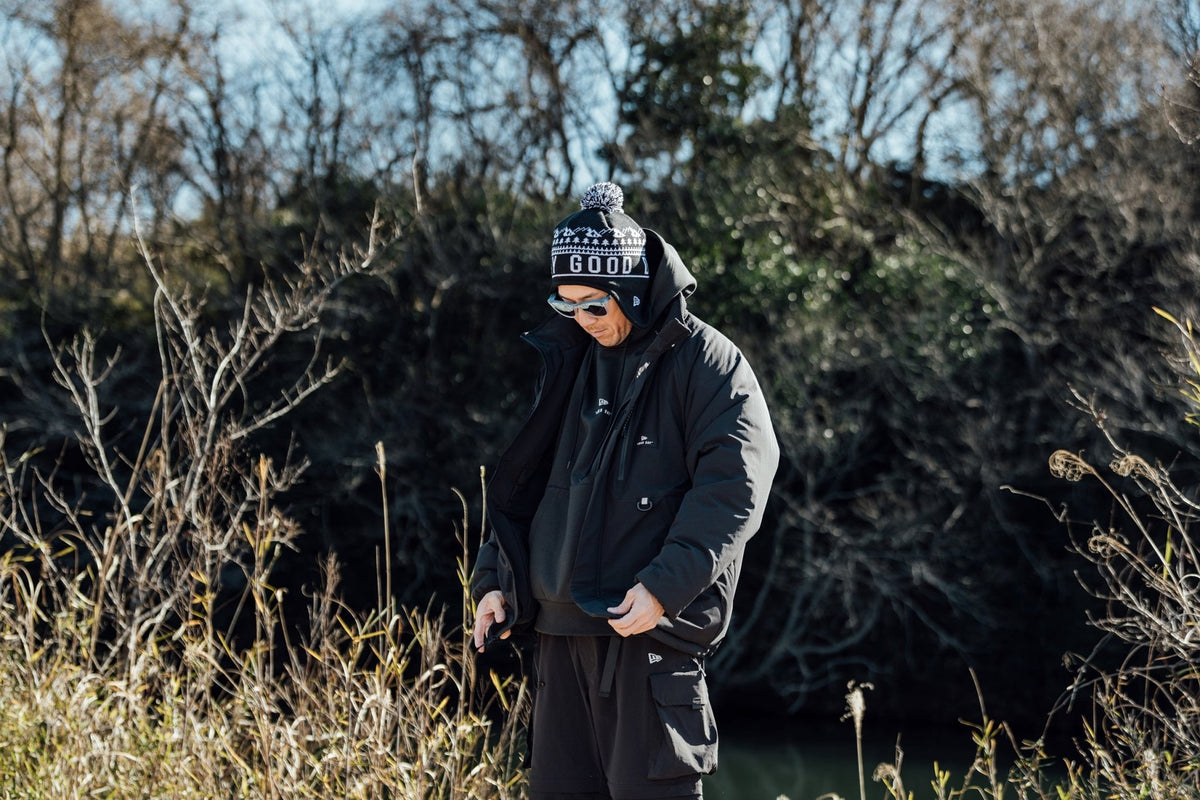 ポンポンニット イヤーフラップ Angler Collection GOOD DAY POLARTEC