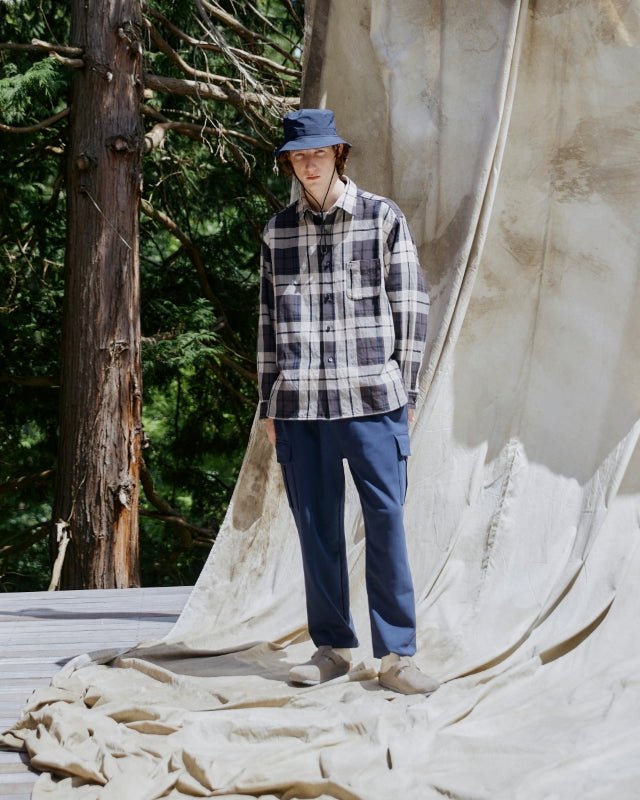 長袖 フランネル チェックシャツ BLACK LABEL FW24 グラファイト