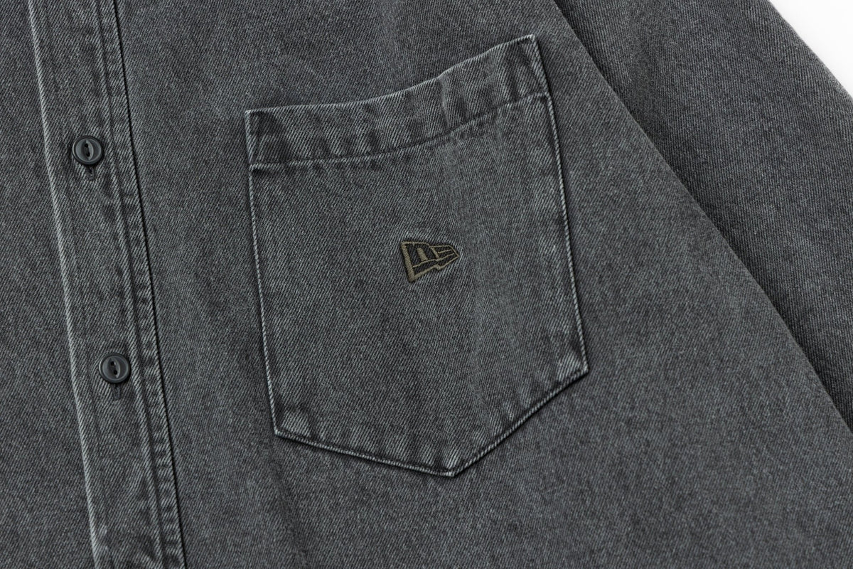 長袖 デニムシャツ BLACK LABEL FW25 ウォッシュドブラックデニム 